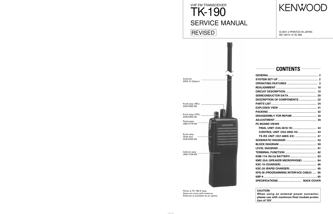 Kenwood TK-190 service manual 