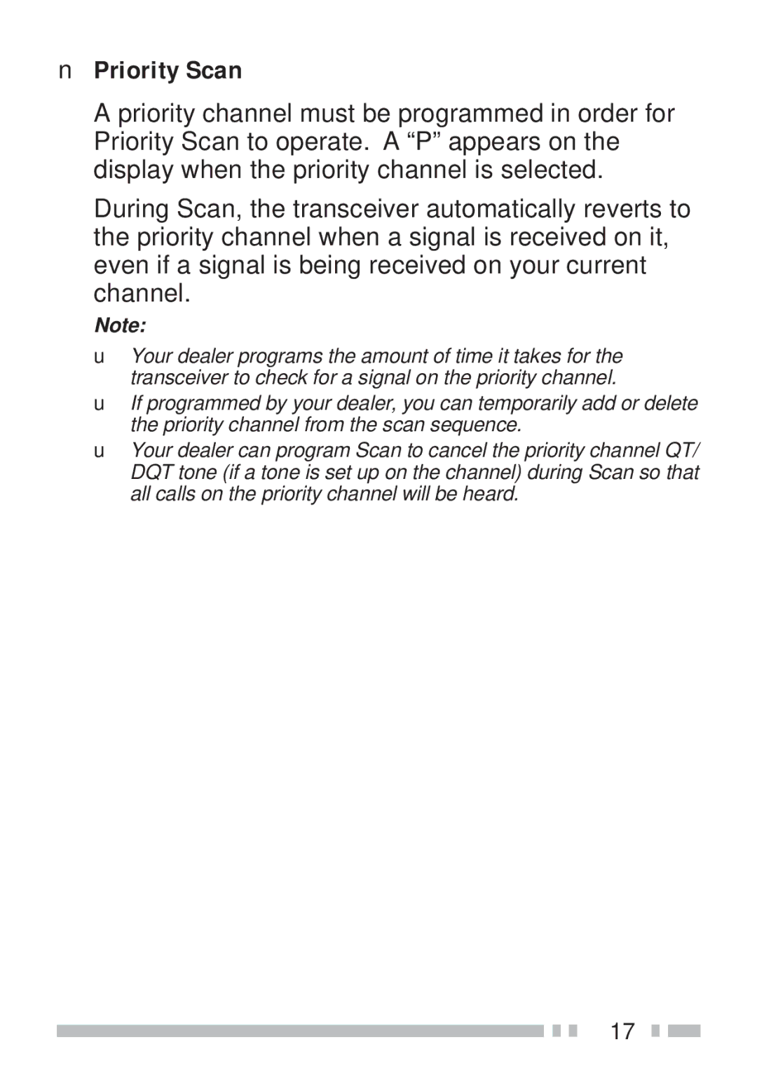 Kenwood TK-190 instruction manual Priority Scan 