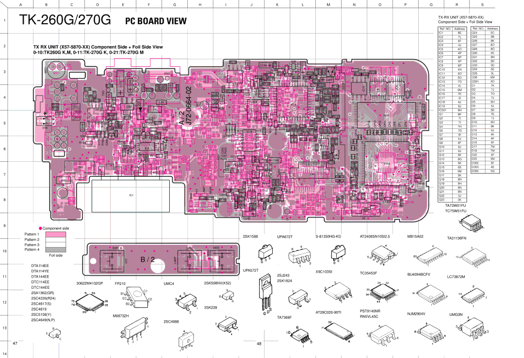 Kenwood TK-270G service manual TK-260G/270G PC Board View 