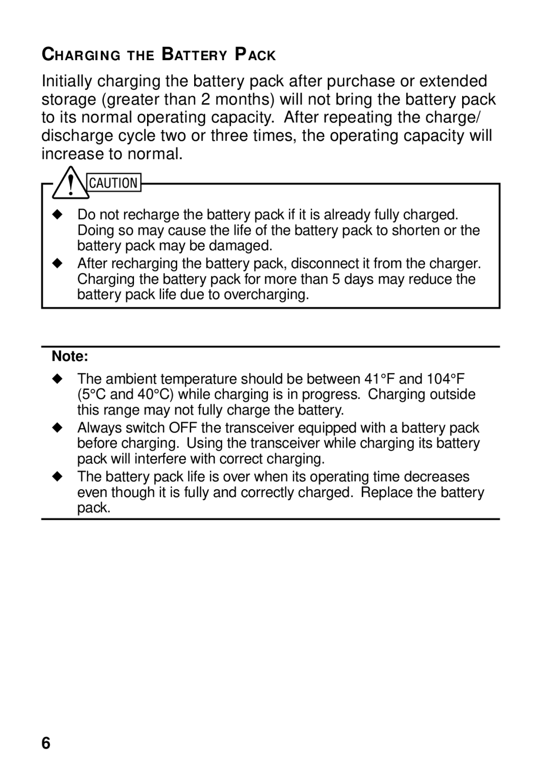 Kenwood TK-3130 instruction manual Charging the Battery Pack 