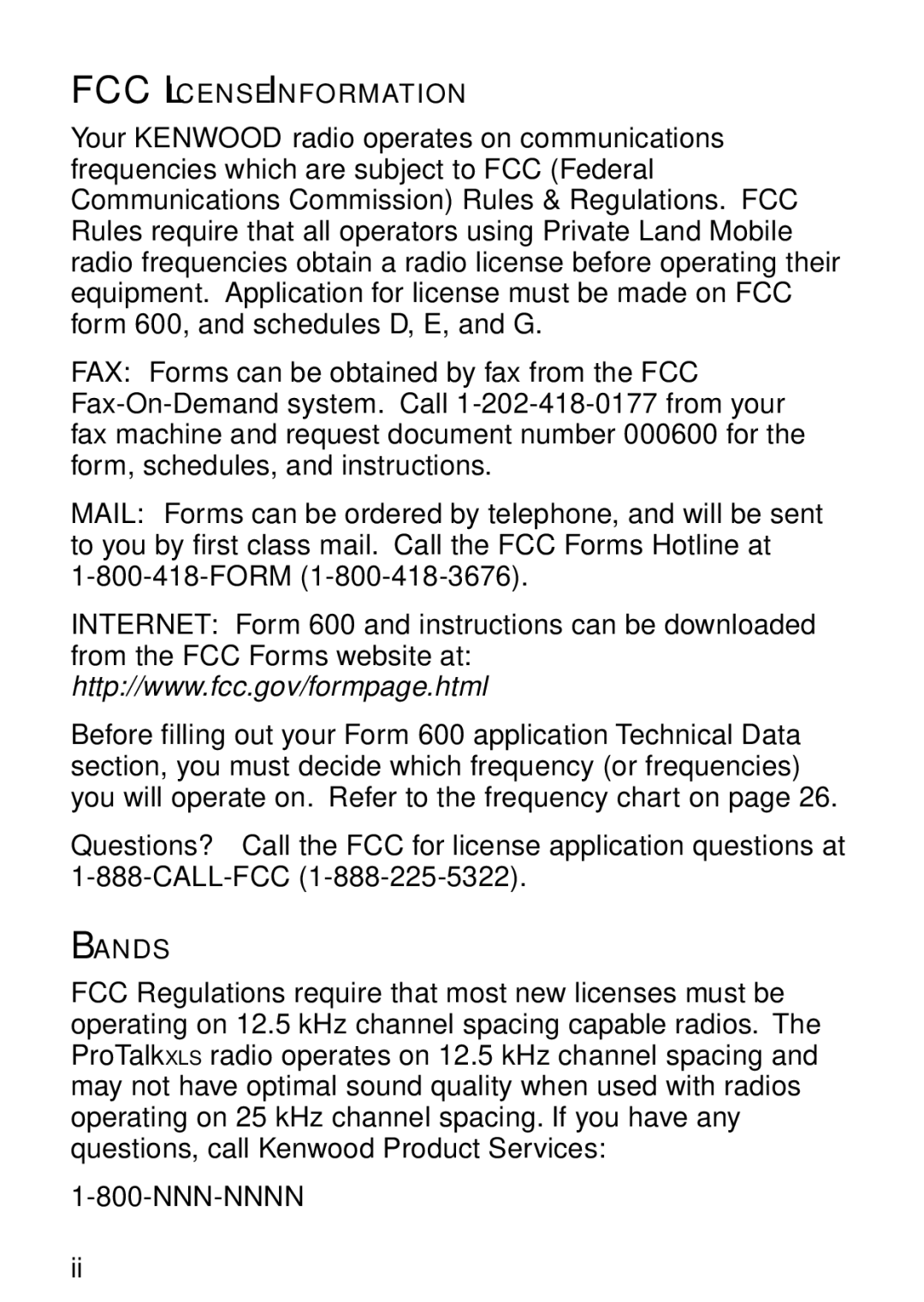 Kenwood TK-3130 instruction manual FCC License Information 