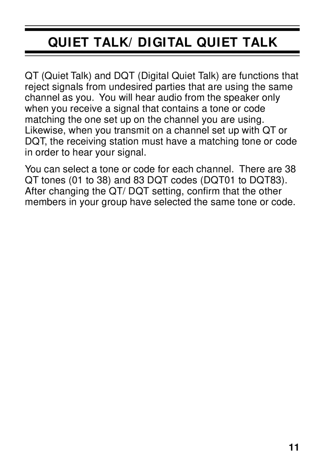 Kenwood TK-3131 instruction manual Quiet TALK/ Digital Quiet Talk 