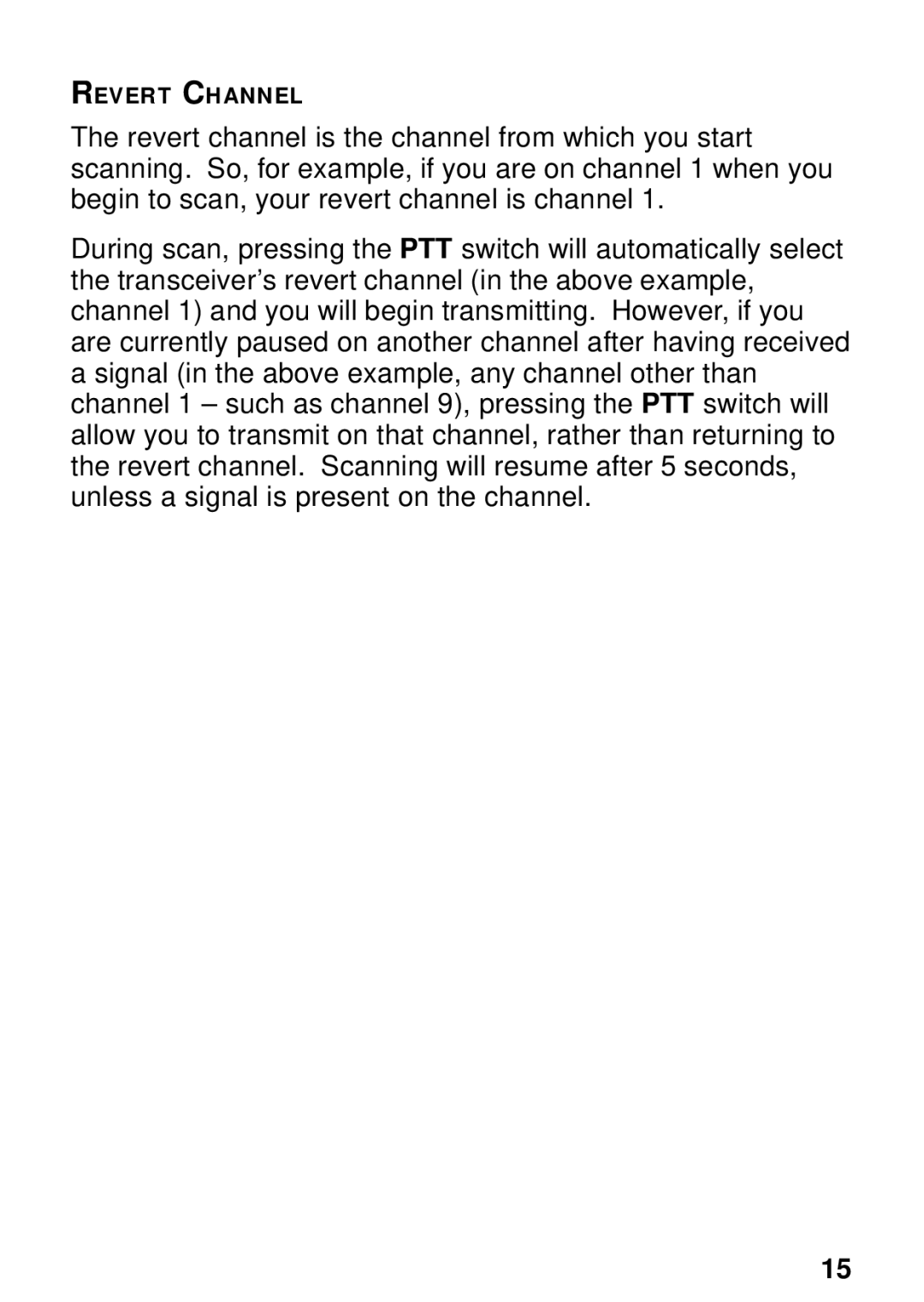 Kenwood TK-3131 instruction manual Revert Channel 