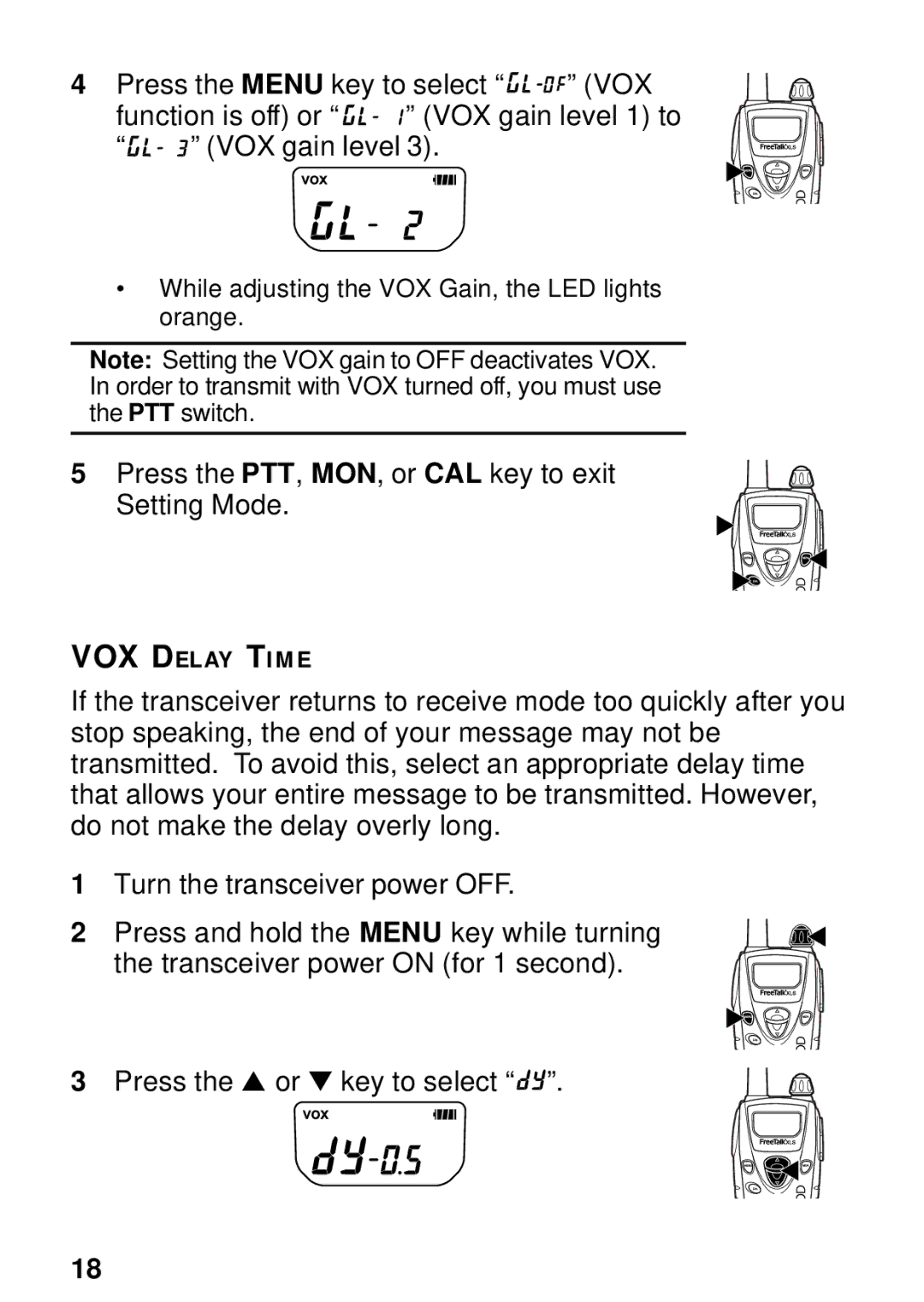 Kenwood TK-3131 instruction manual Press the PTT, MON, or CAL key to exit Setting Mode 