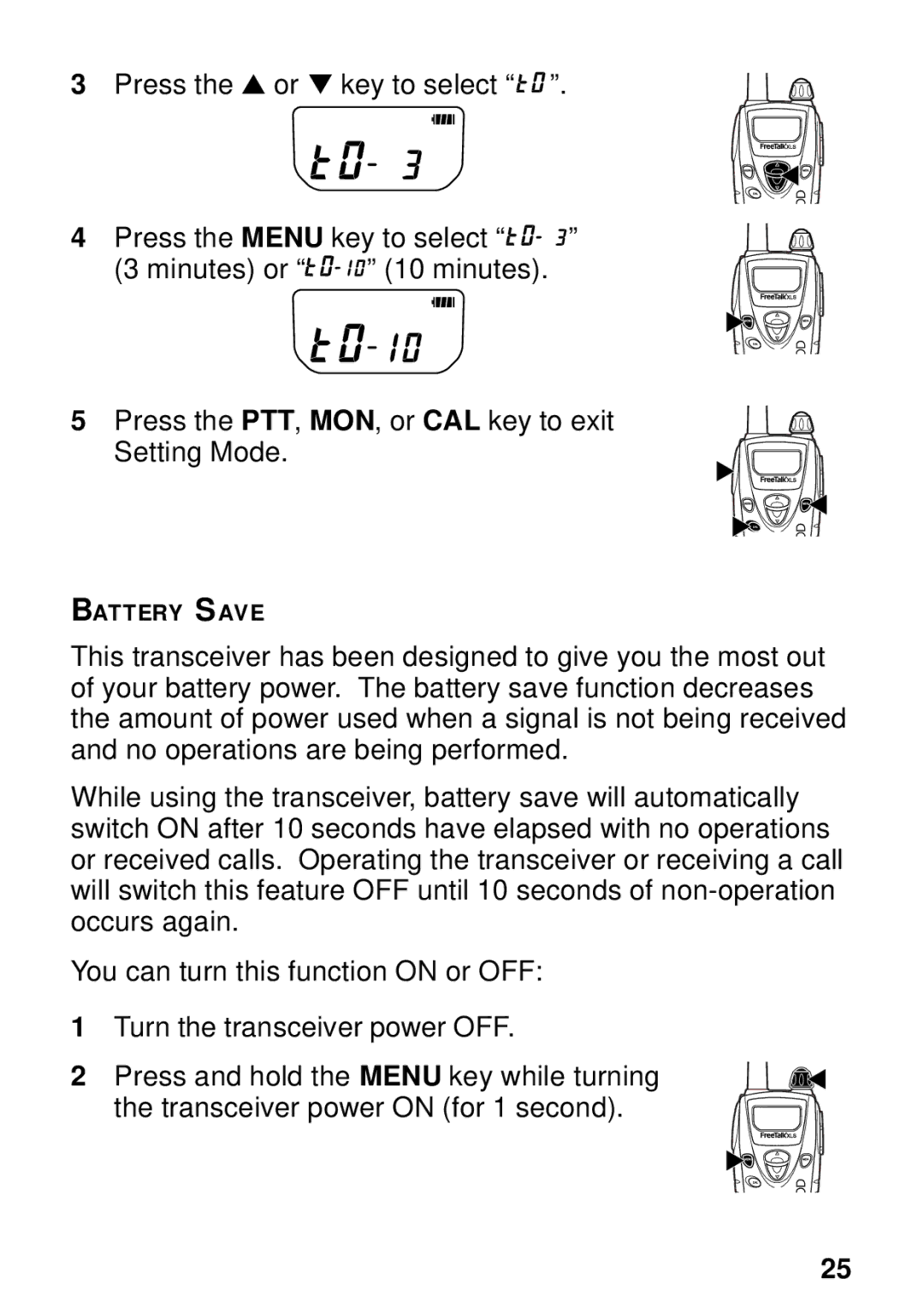 Kenwood TK-3131 instruction manual Battery Save 