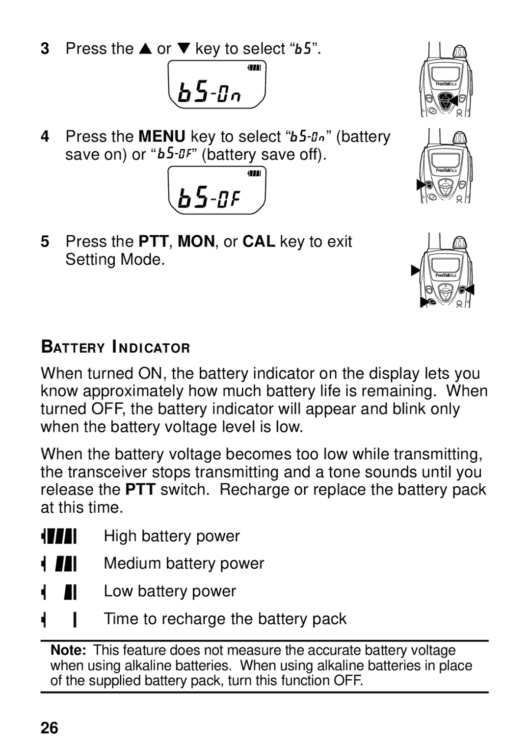 Kenwood TK-3131 instruction manual Battery Indicator 