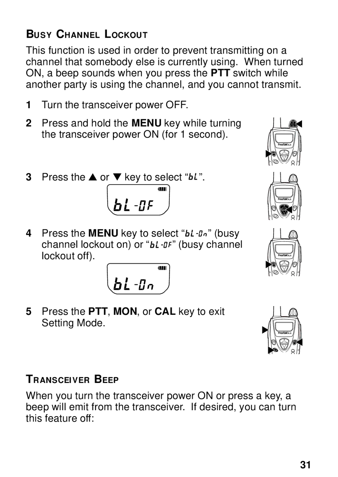 Kenwood TK-3131 instruction manual Busy Channel Lockout 