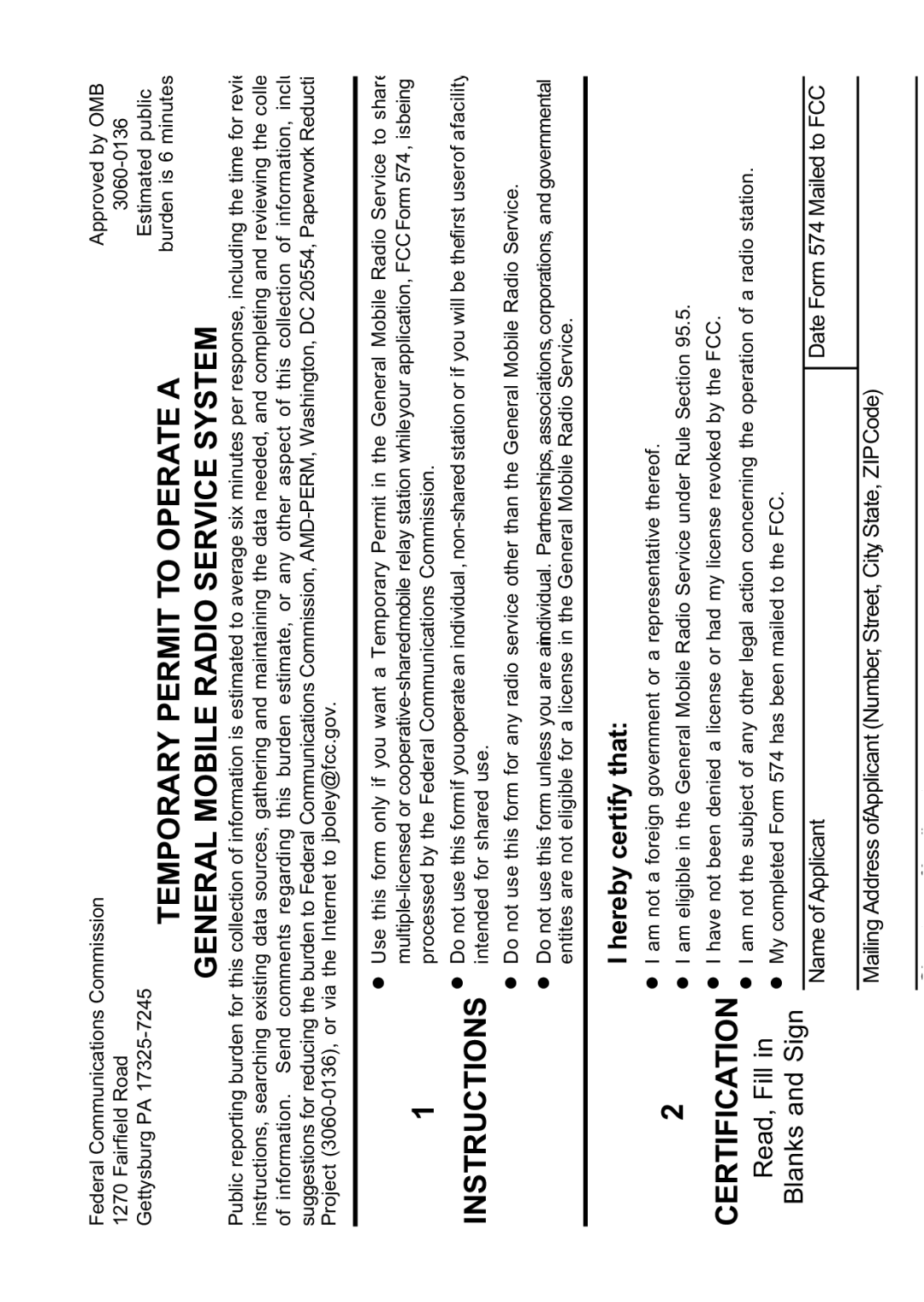 Kenwood TK-3131 instruction manual Temporary Permit to Operate a 