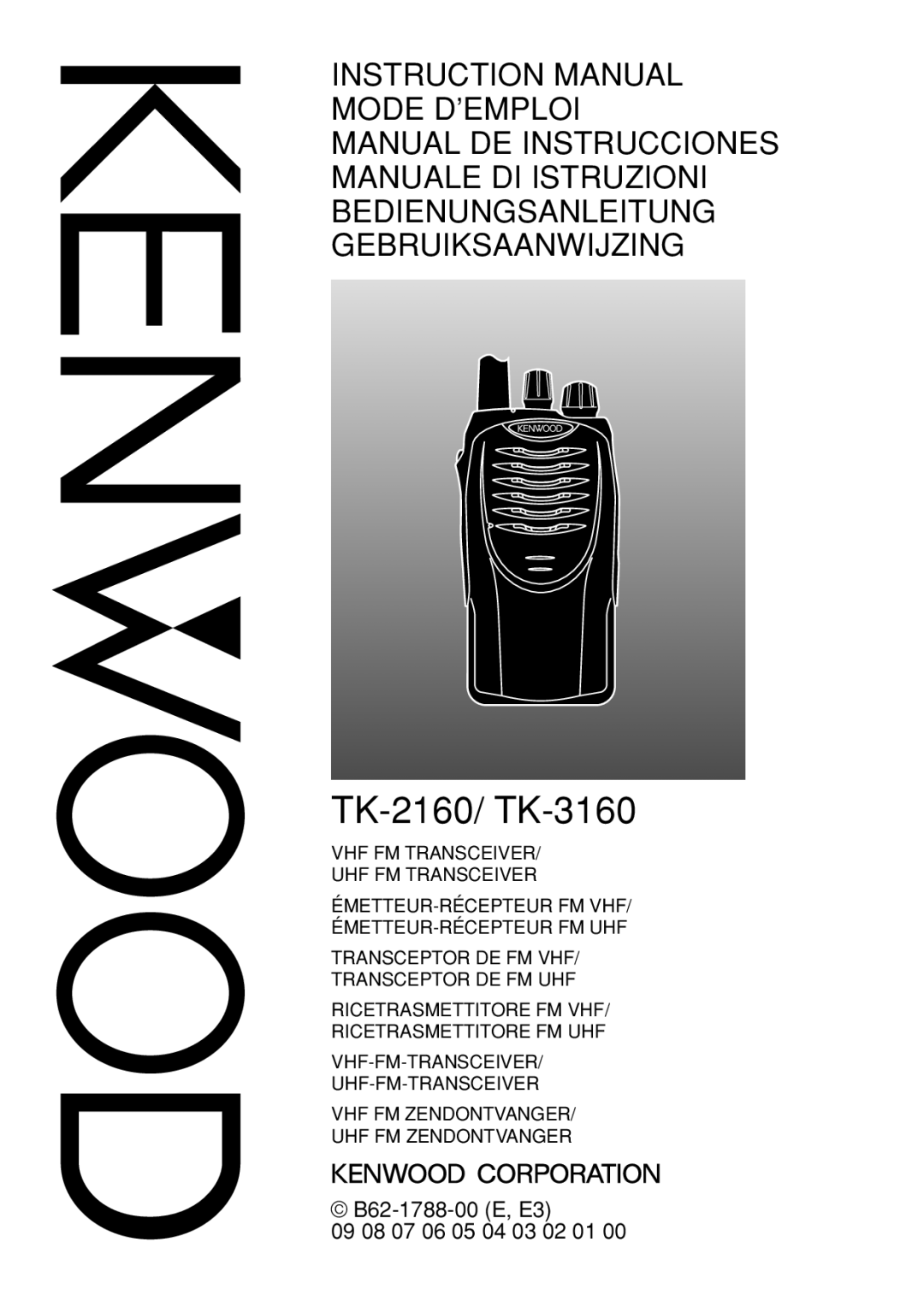 Kenwood instruction manual TK-2160/ TK-3160 