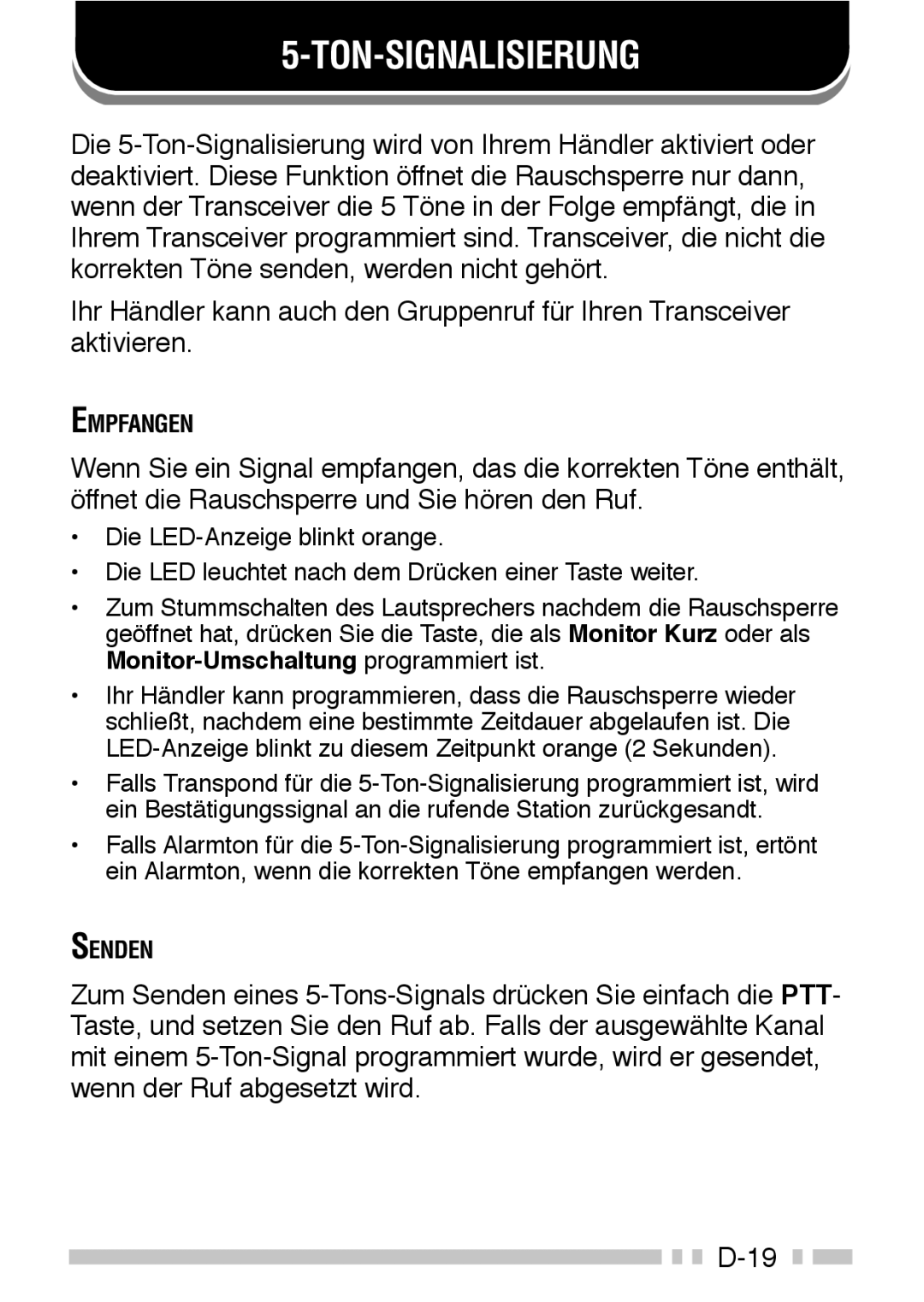 Kenwood TK-3160 instruction manual Ton-Signalisierung 