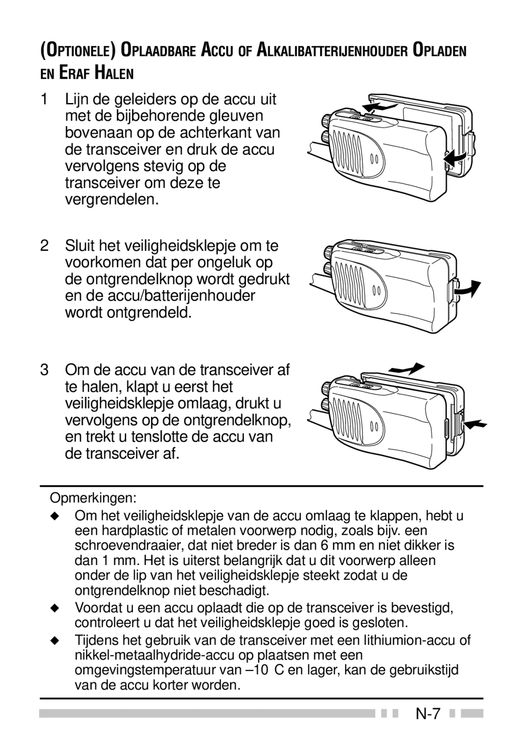 Kenwood TK-3160 instruction manual Opmerkingen 