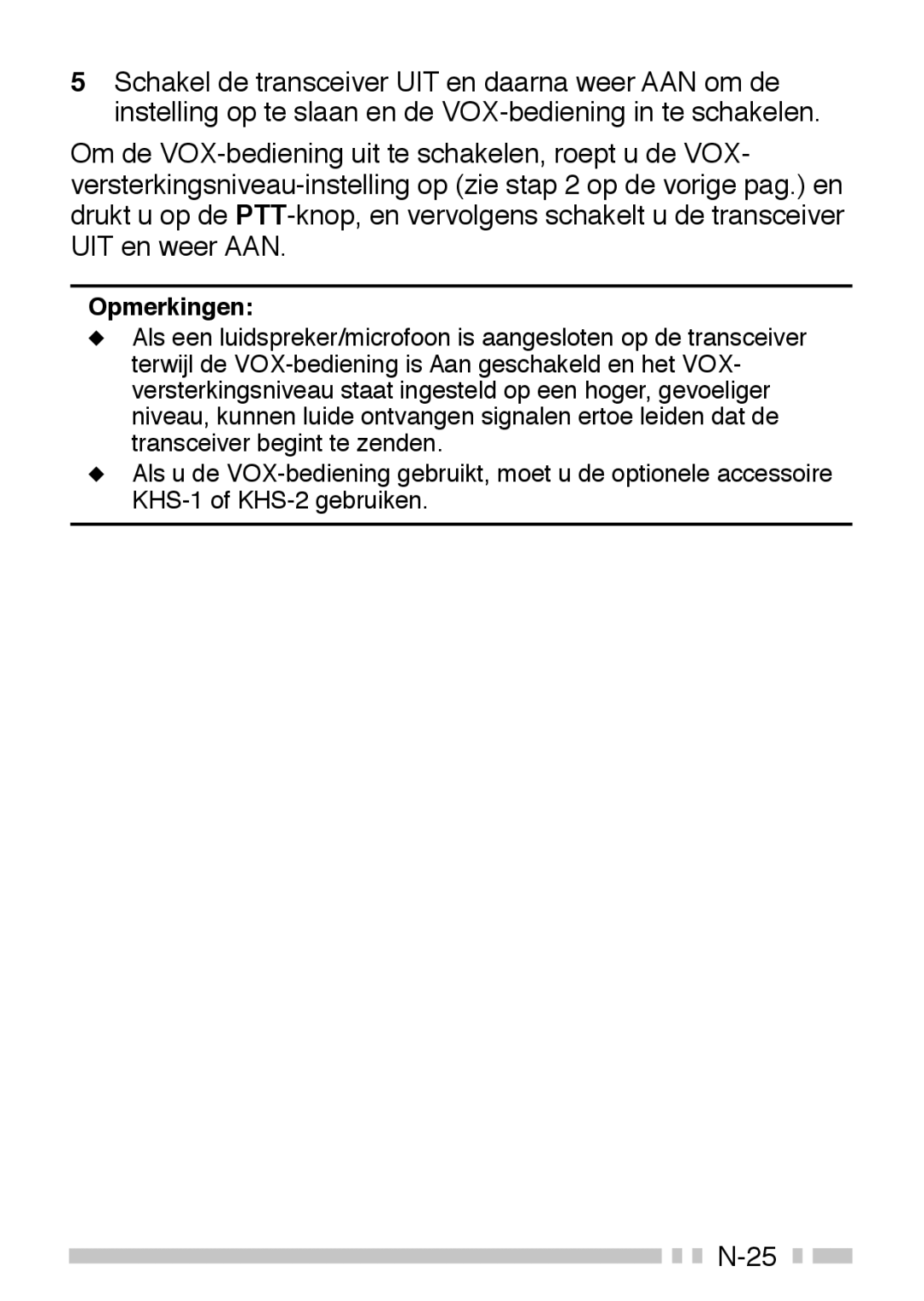 Kenwood TK-3160 instruction manual Opmerkingen 