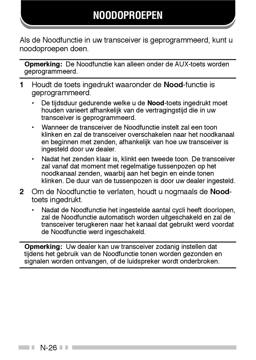 Kenwood TK-3160 instruction manual Noodoproepen 