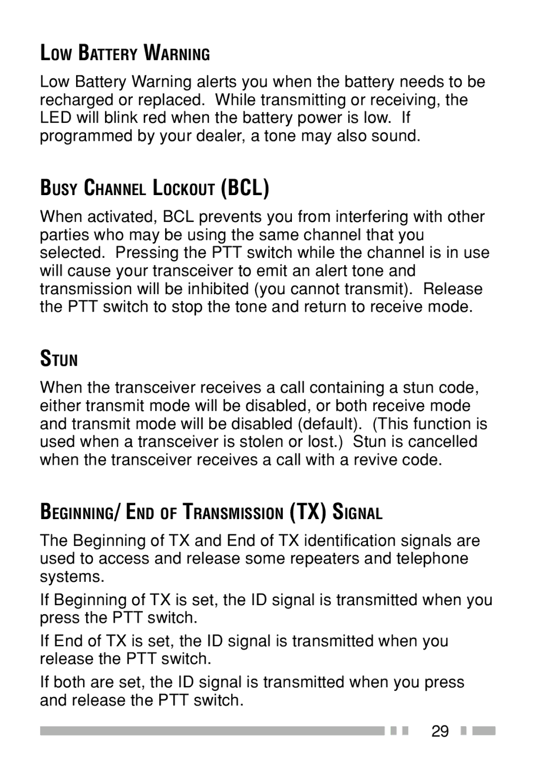 Kenwood TK-3160 instruction manual LOW Battery Warning 