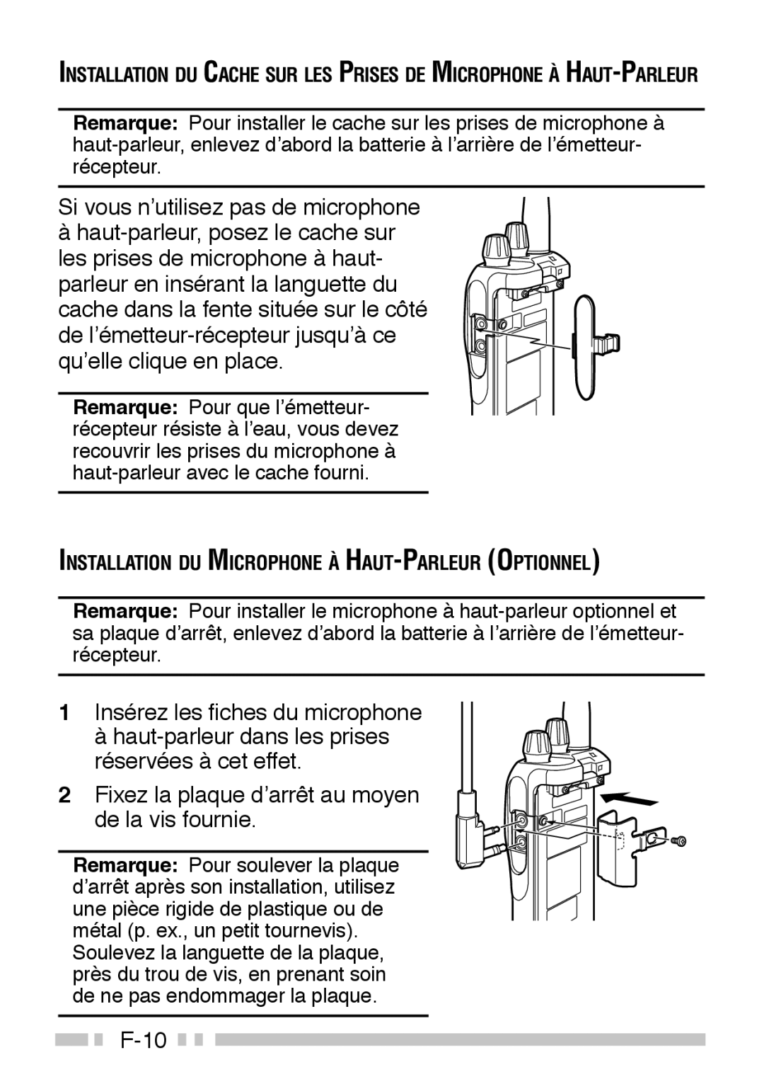 Kenwood TK-3160 instruction manual Installation DU Microphone À HAUT-PARLEUR Optionnel 