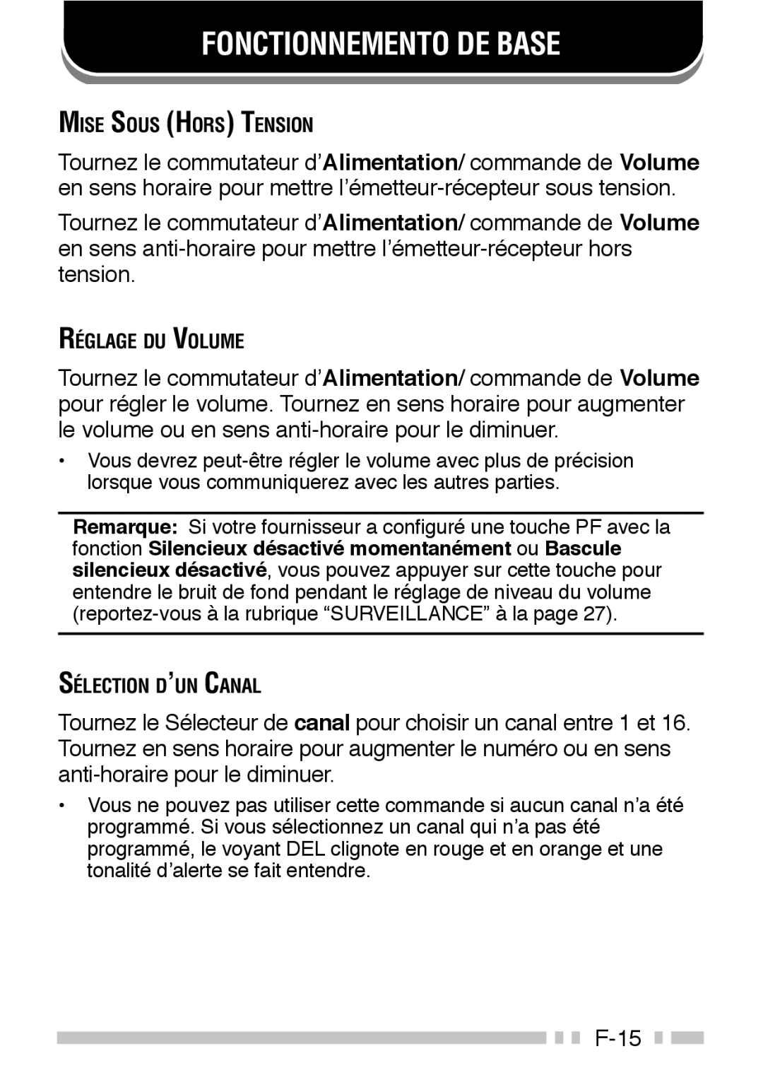 Kenwood TK-3160 instruction manual Fonctionnemento DE Base 