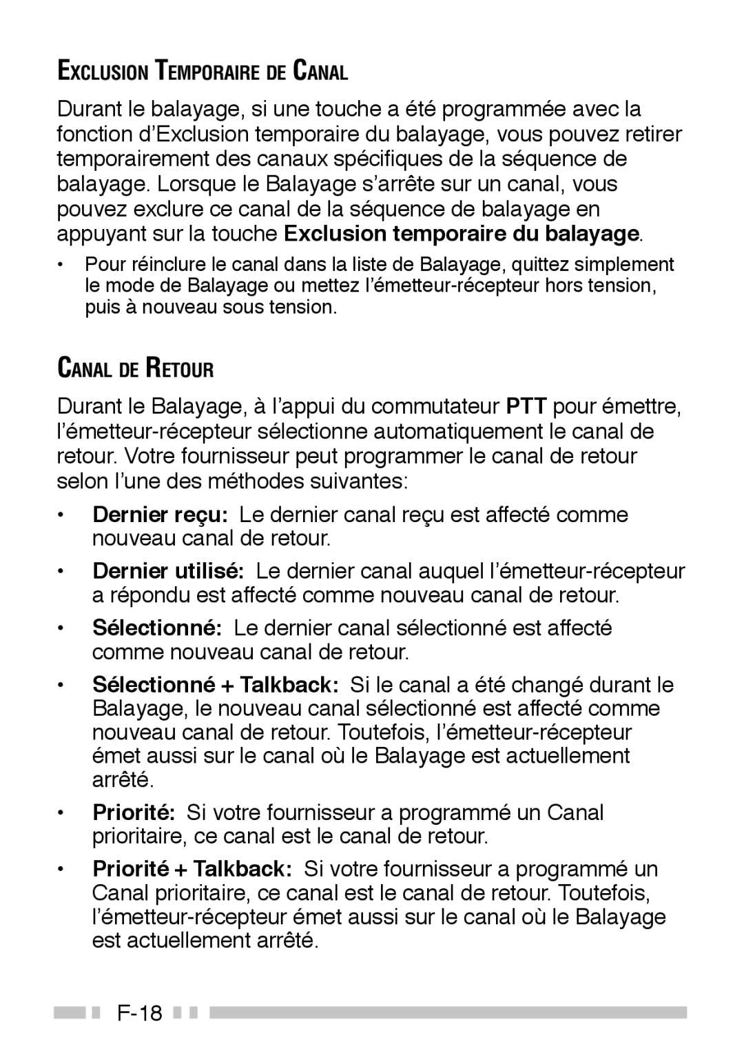 Kenwood TK-3160 instruction manual Exclusion Temporaire DE Canal 