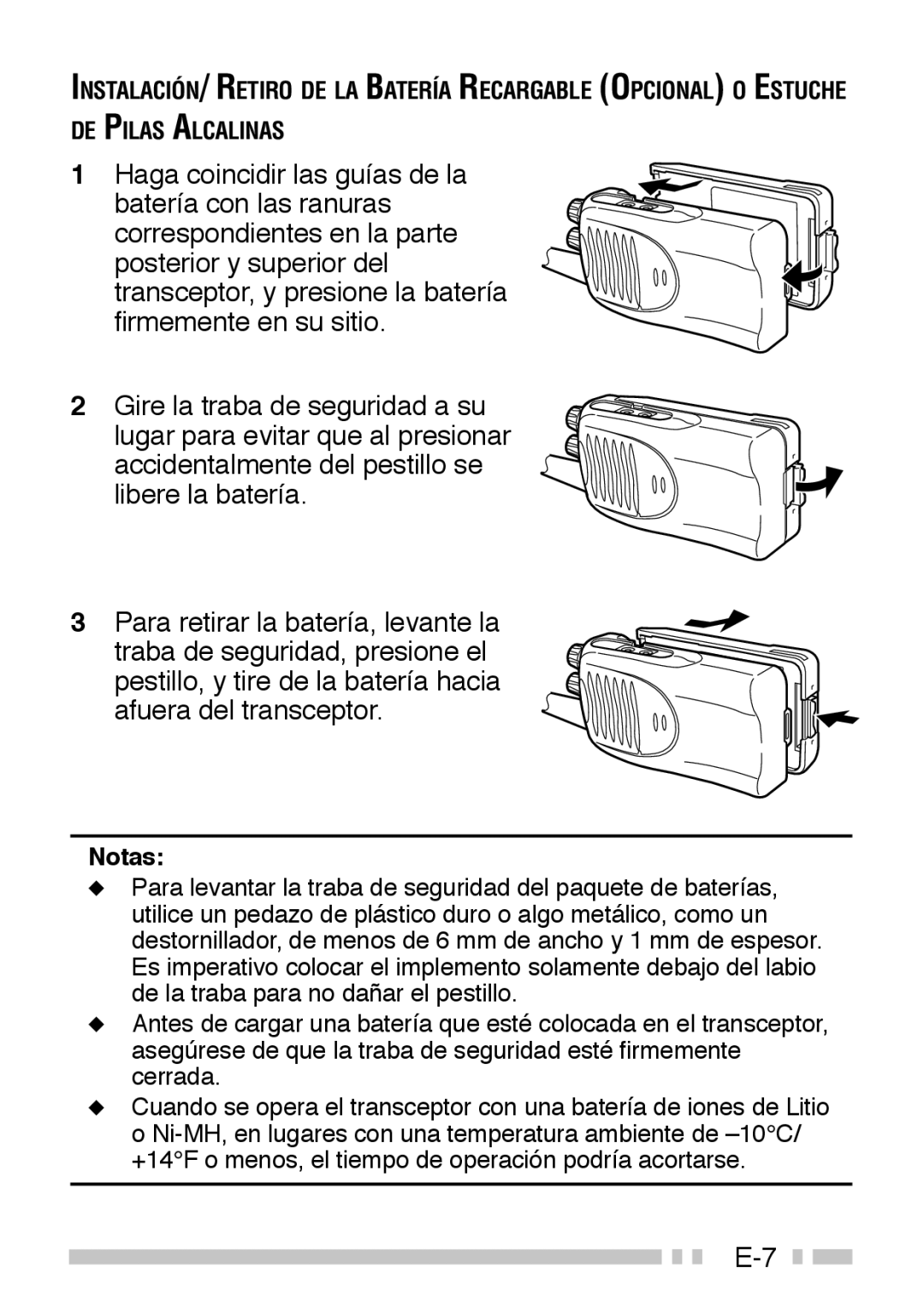 Kenwood TK-3160 instruction manual Notas 