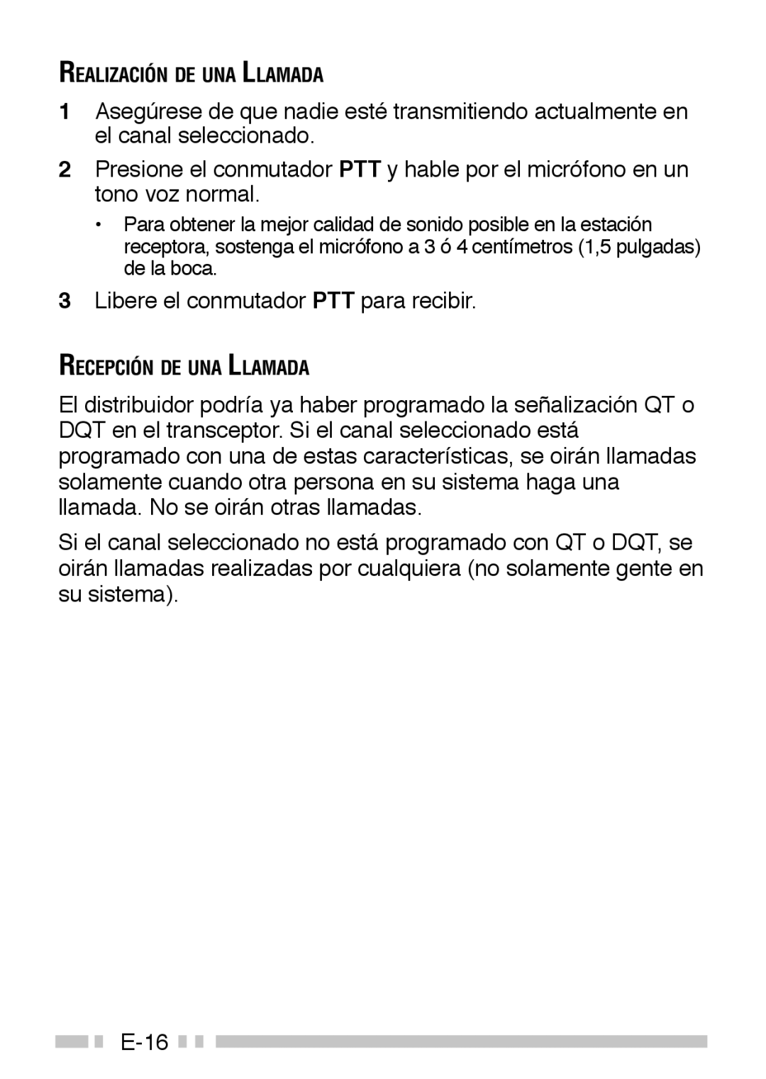 Kenwood TK-3160 instruction manual Libere el conmutador PTT para recibir 