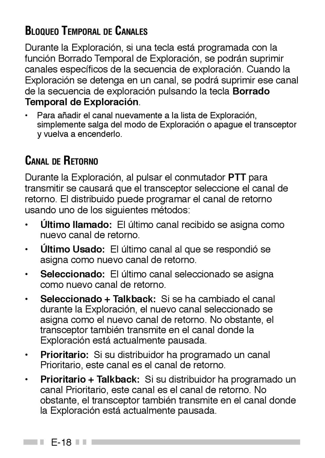 Kenwood TK-3160 instruction manual Bloqueo Temporal DE Canales 