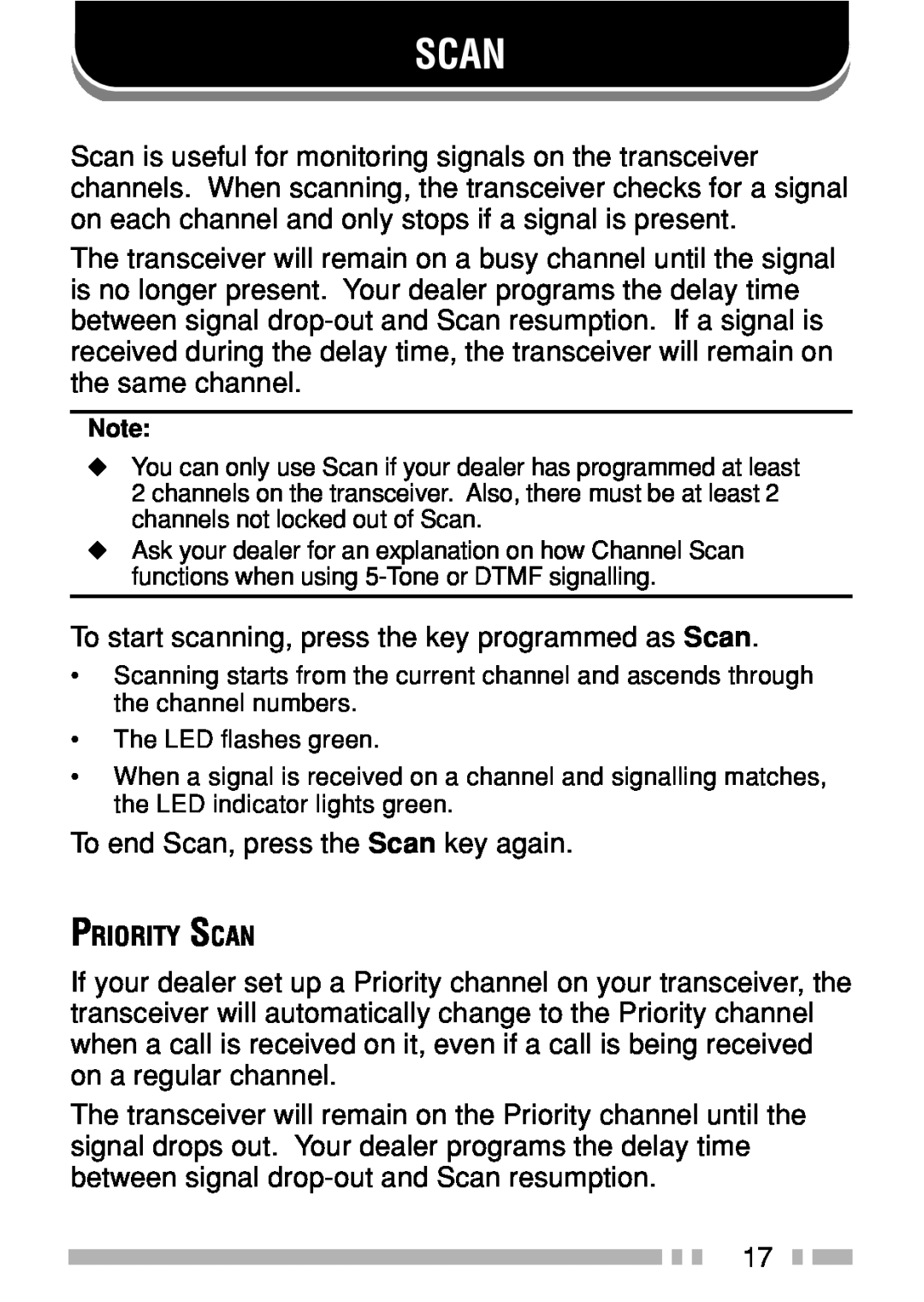 Kenwood TK-3160 instruction manual Scan 