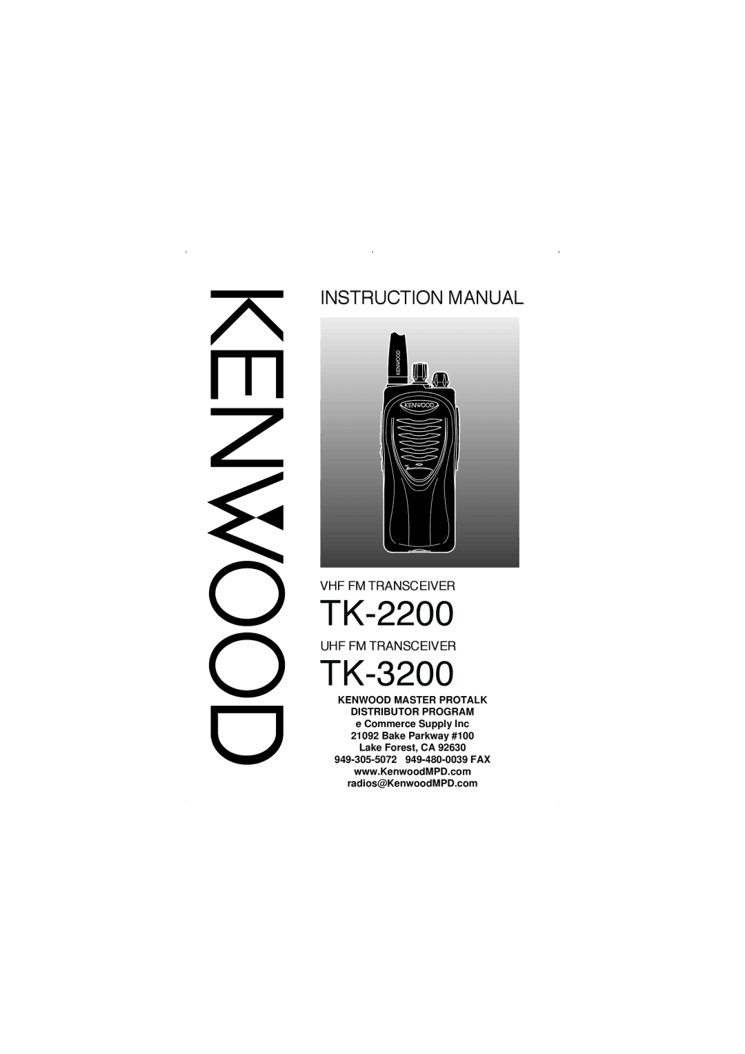 Kenwood TK-2200, TK-3200 instruction manual 
