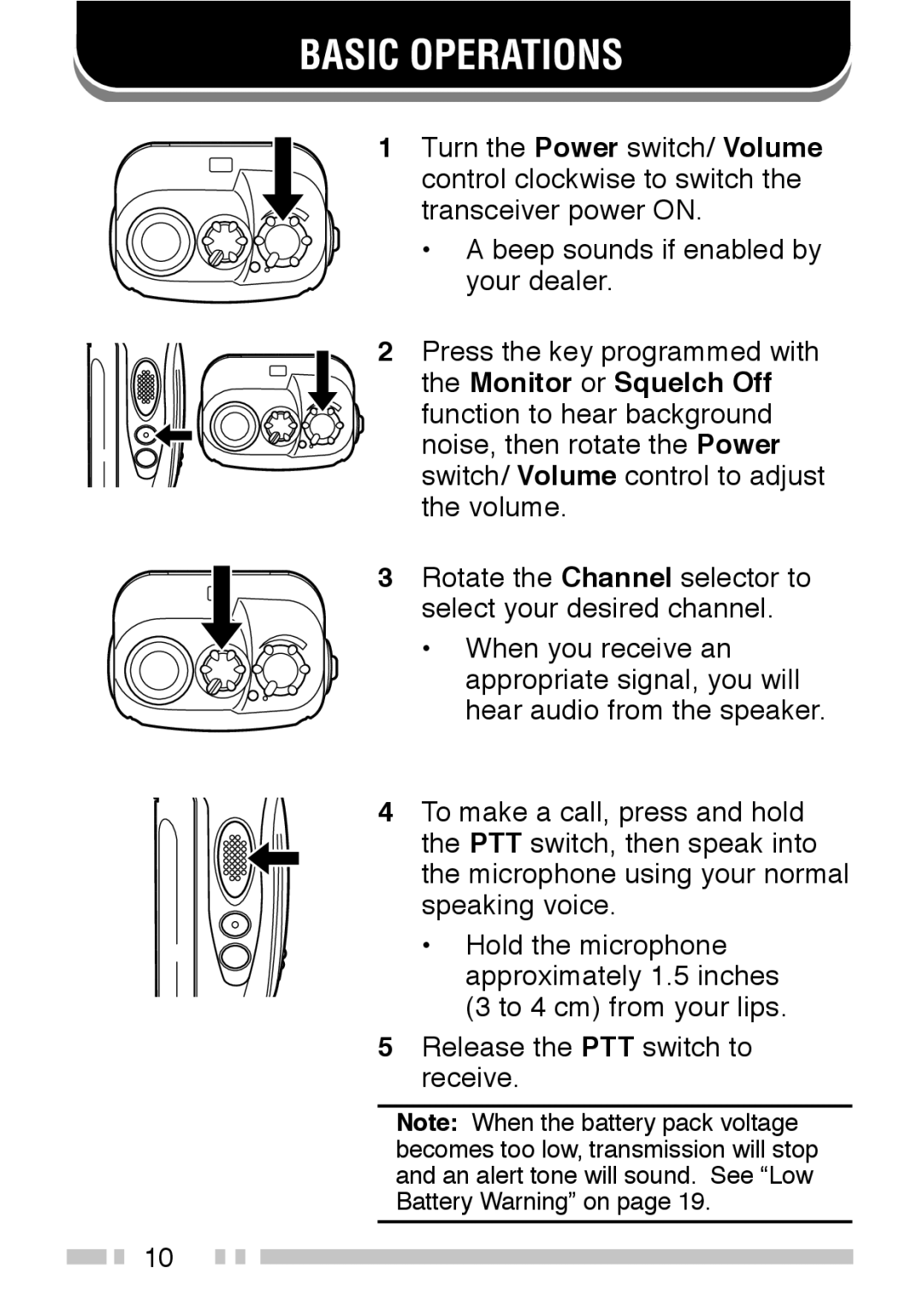 Kenwood TK-3202, TK-2202 instruction manual Basic Operations 