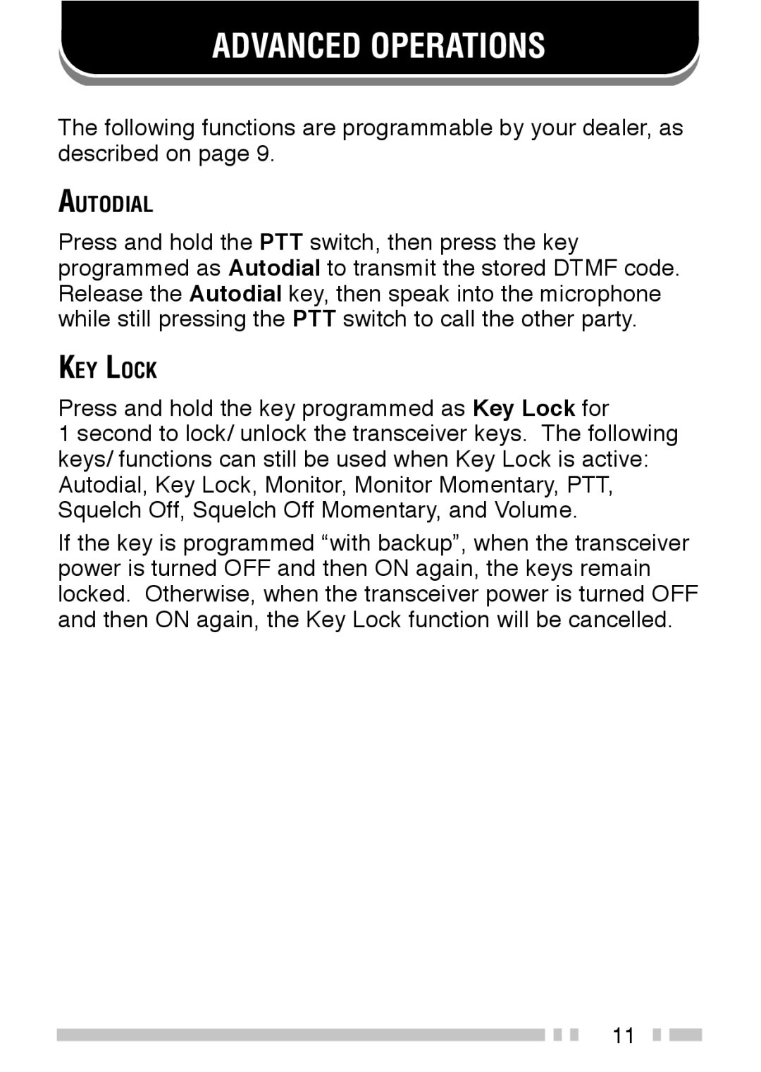 Kenwood TK-2202, TK-3202 instruction manual Advanced Operations 