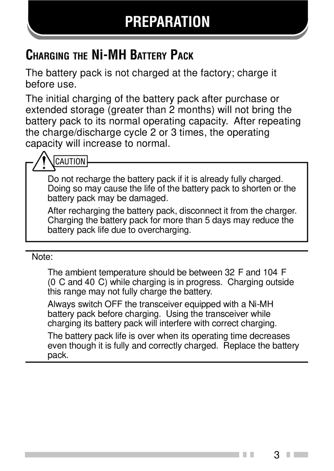 Kenwood TK-2202, TK-3202 instruction manual Preparation 