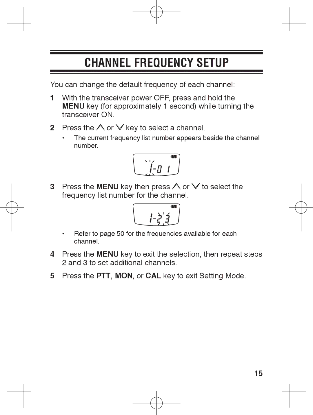 Kenwood TK-3230 instruction manual Channel frequency setup 