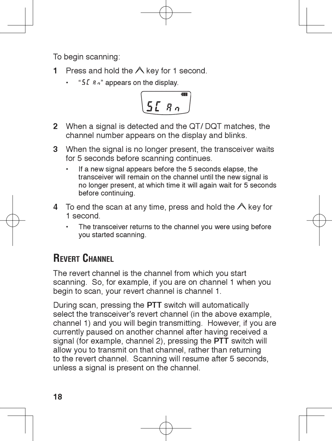 Kenwood TK-3230 instruction manual Revert Channel 