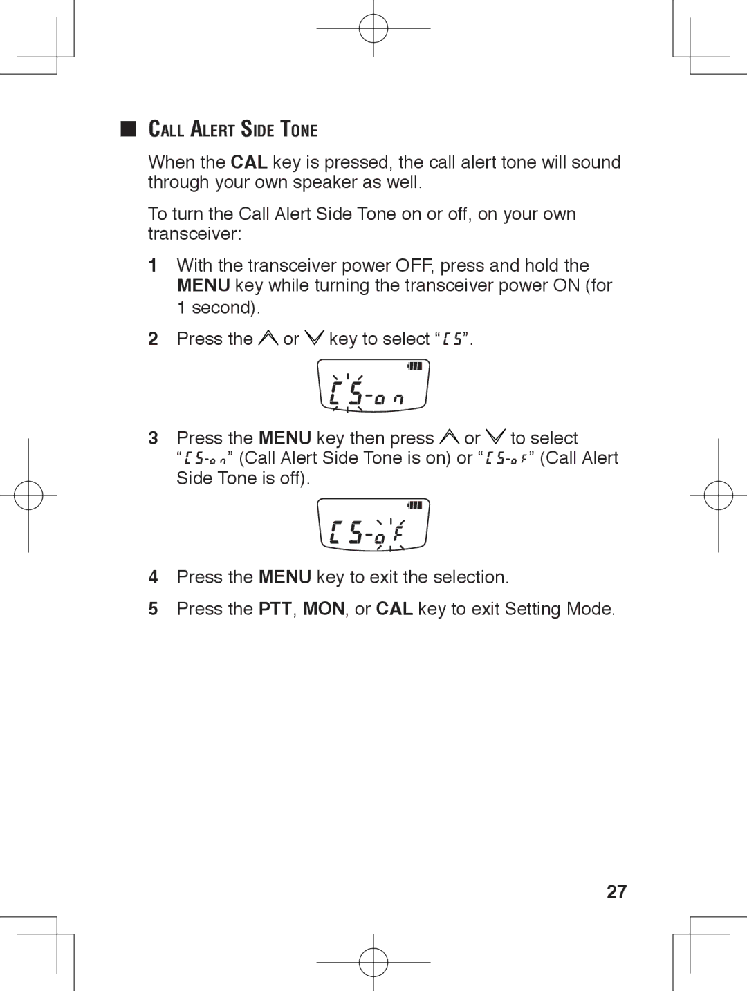 Kenwood TK-3230 instruction manual Call Alert Side Tone 