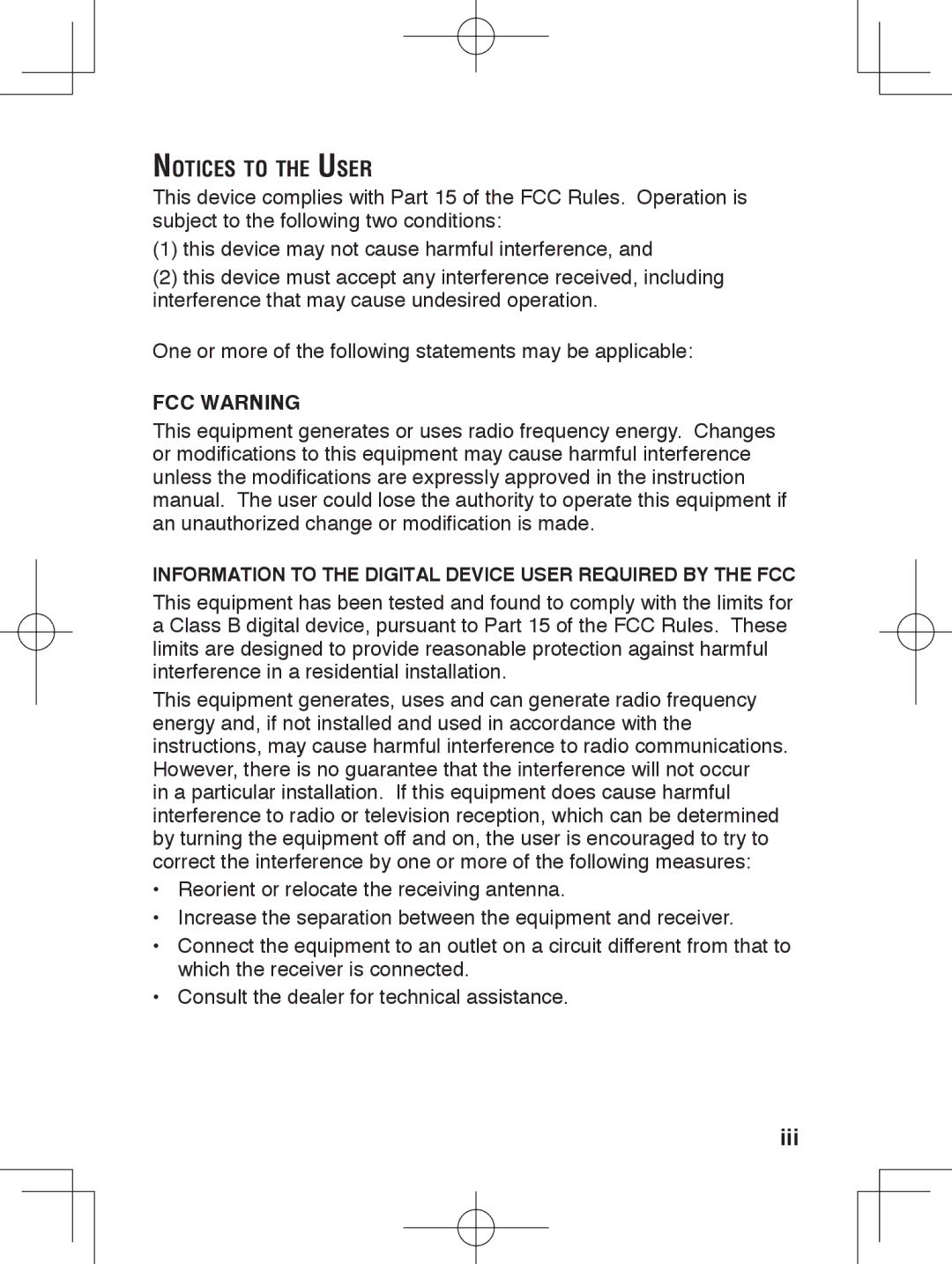 Kenwood TK-3230 instruction manual Iii, FCC Warning 