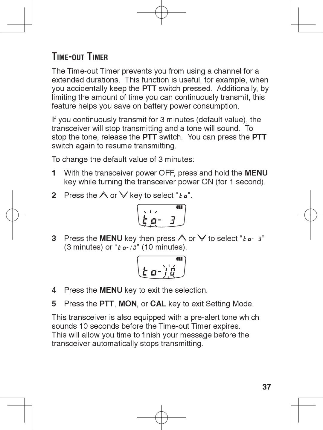 Kenwood TK-3230 instruction manual Time-out Timer 