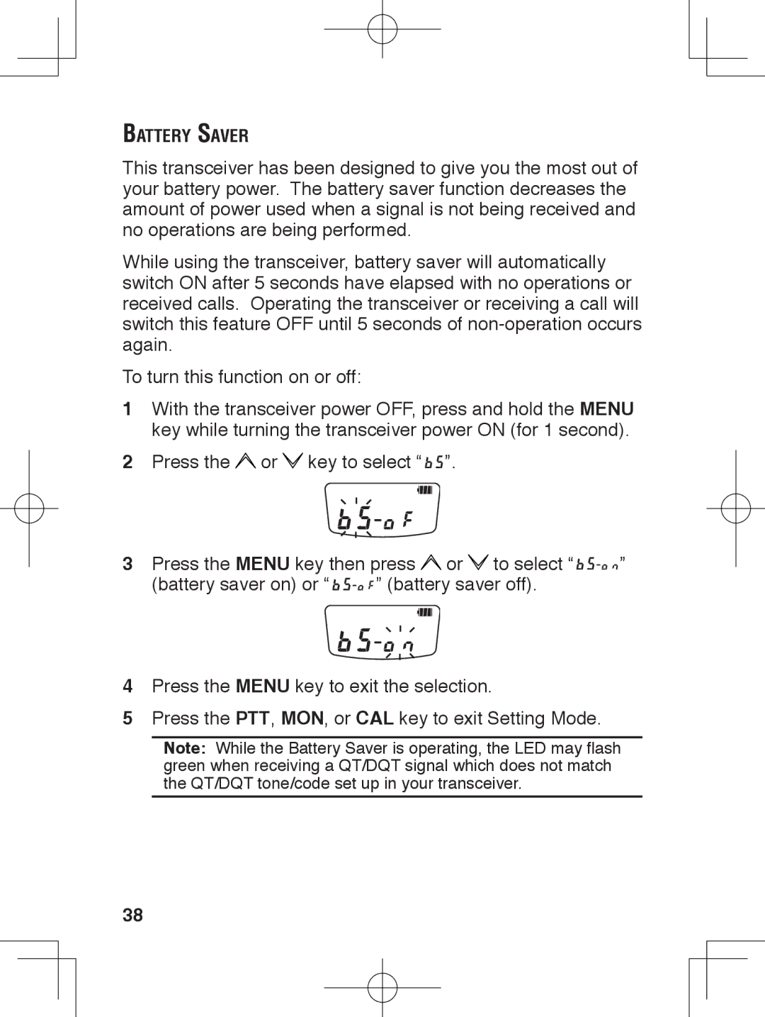 Kenwood TK-3230 instruction manual Battery Saver 