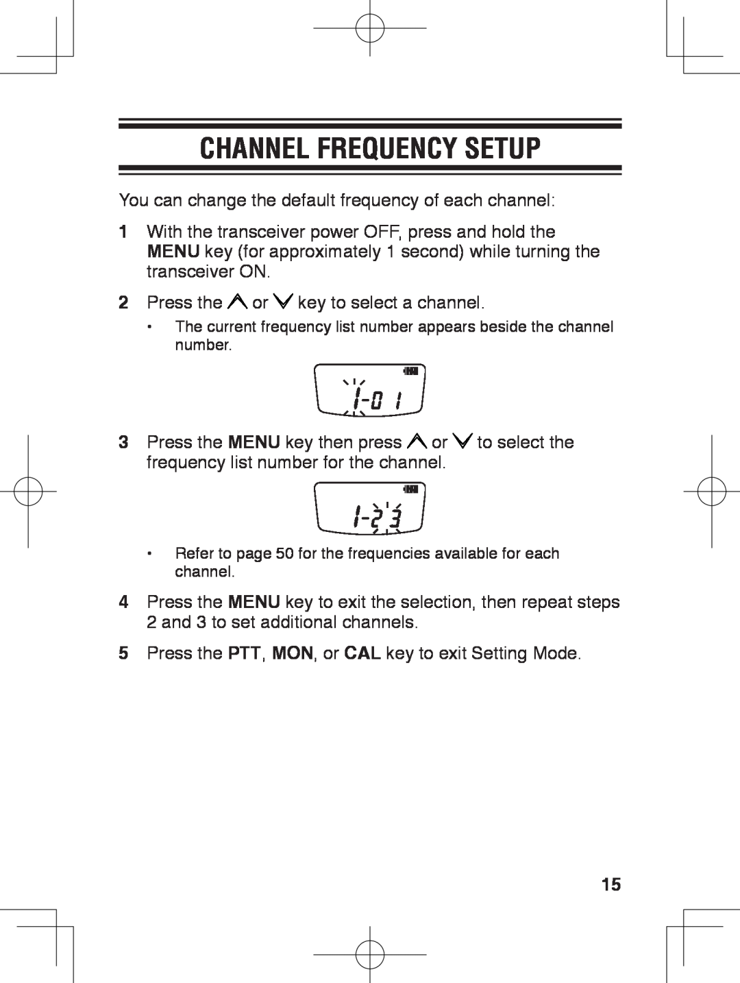 Kenwood TK-3230 instruction manual Channel frequency setup 