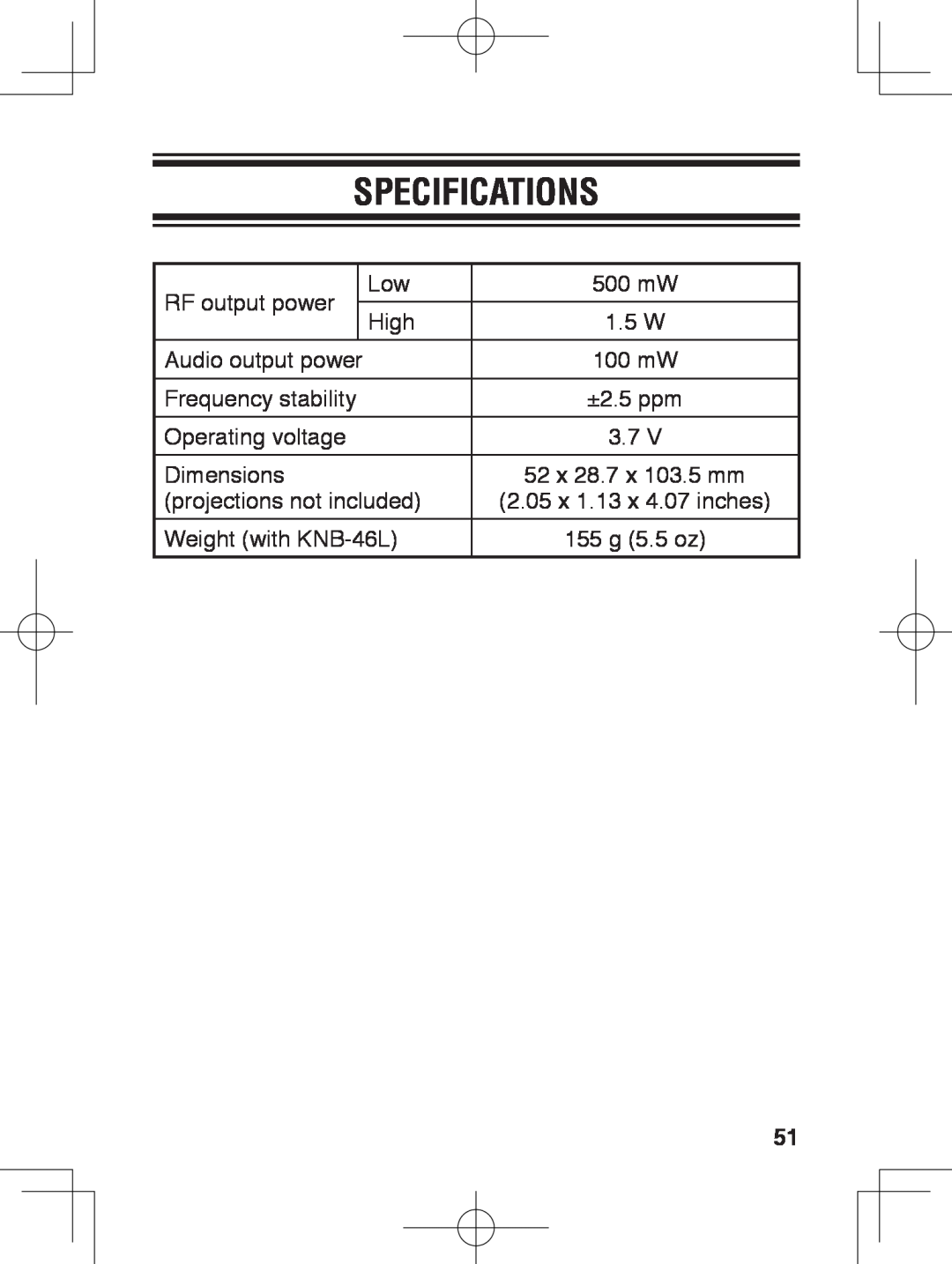 Kenwood TK-3230 instruction manual Specifications 