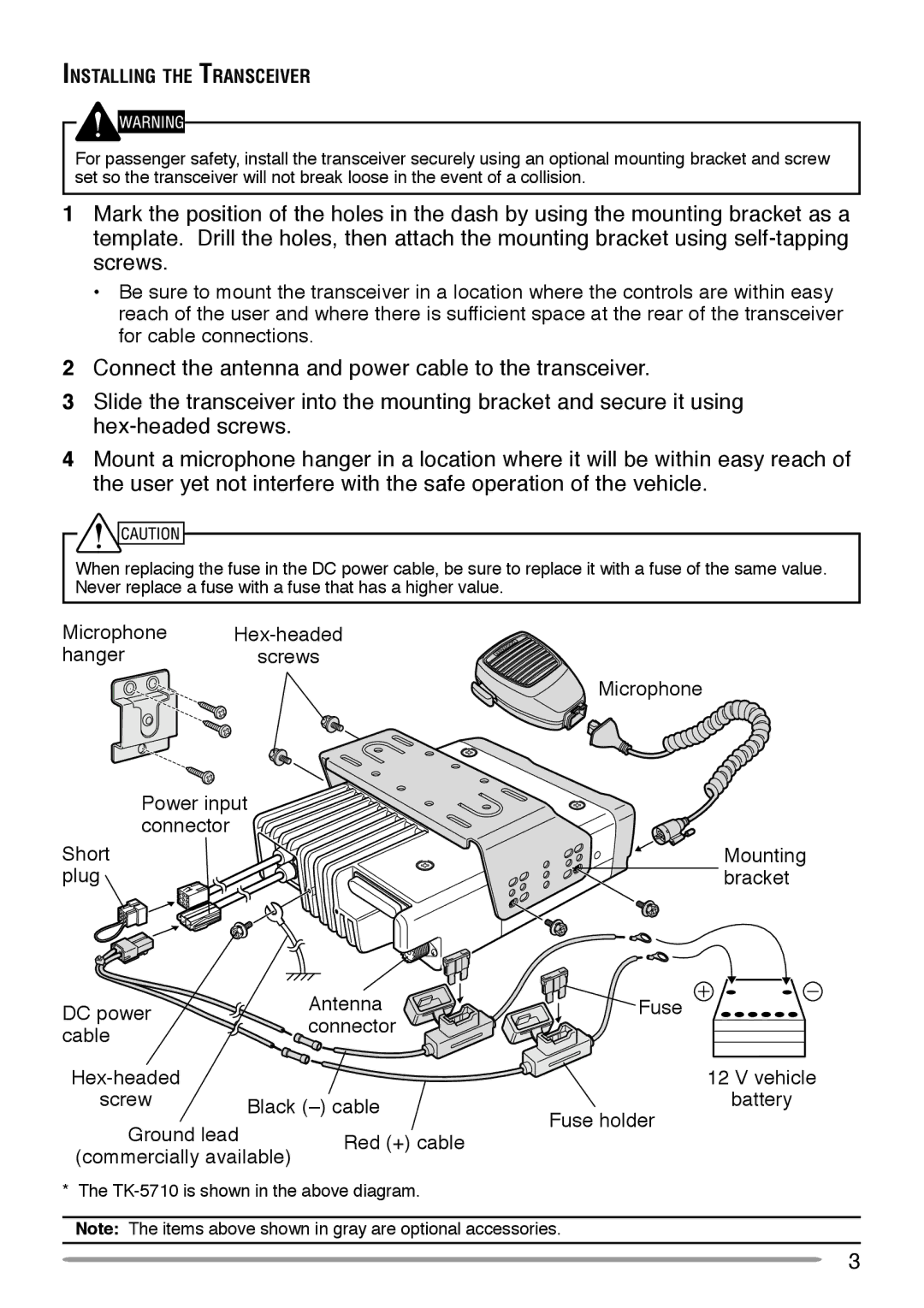 Kenwood TK-5710H instruction manual Cable 