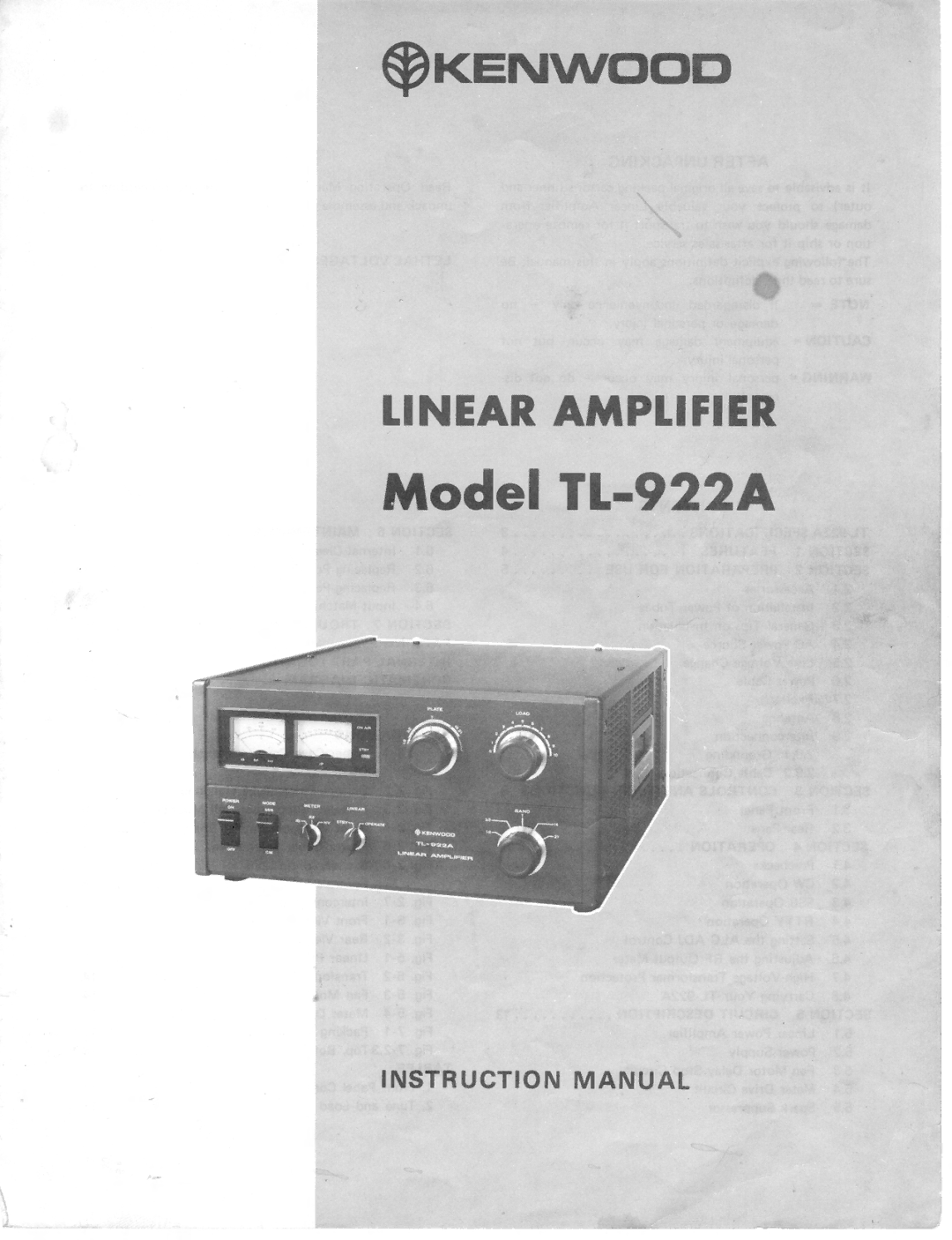 Kenwood TL-922A manual 