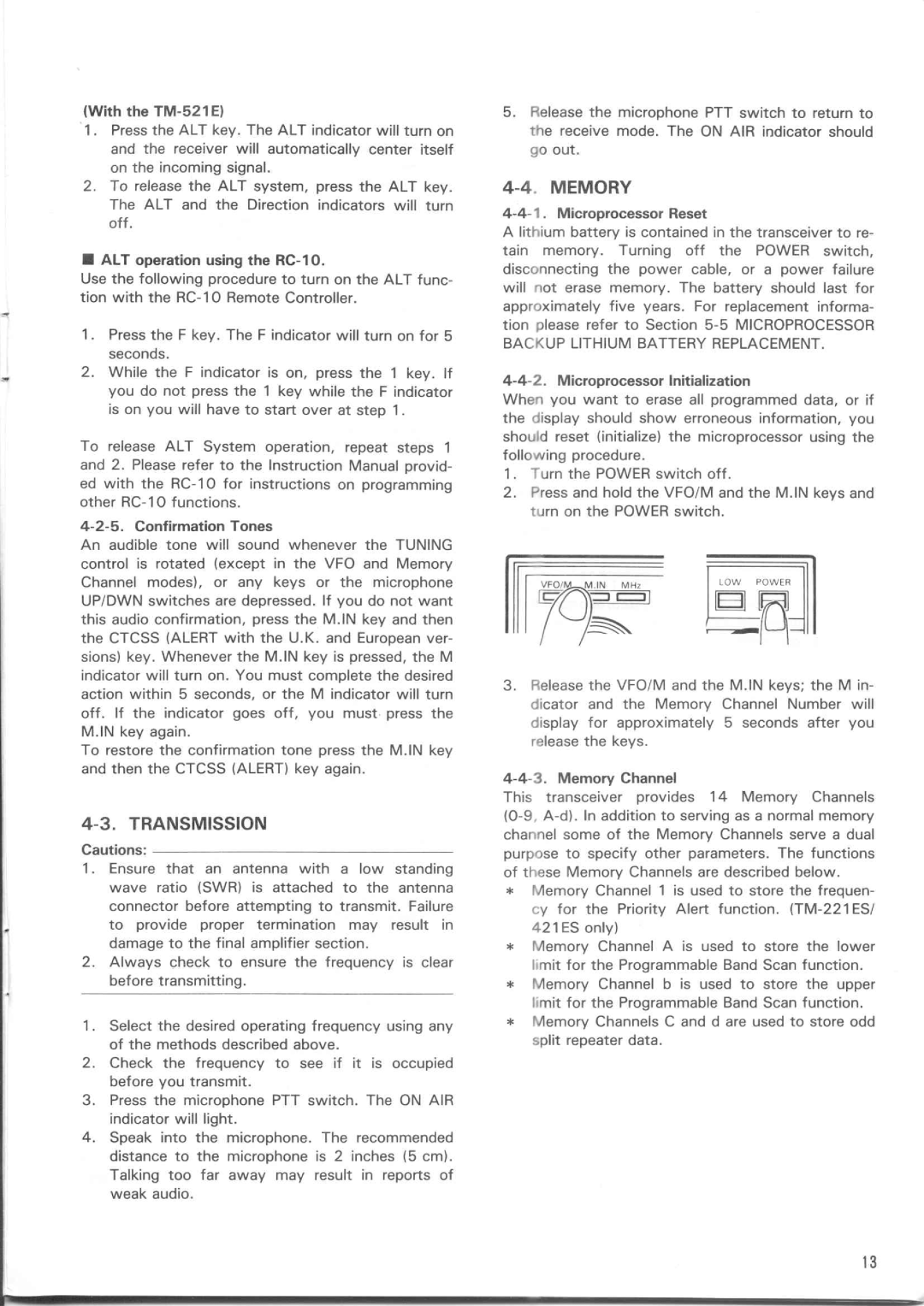 Kenwood TM-221A, TM-221ES, TM-521E, TM-321A, TM-421ES, TM-521A manual 