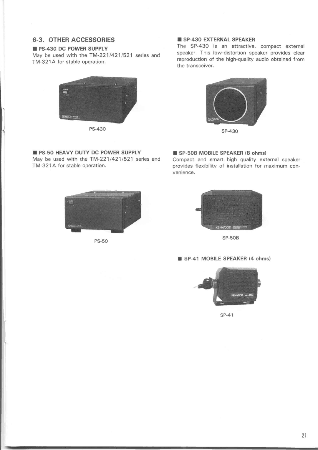 Kenwood TM-321A, TM-221ES, TM-221A, TM-521E, TM-421ES, TM-521A manual 