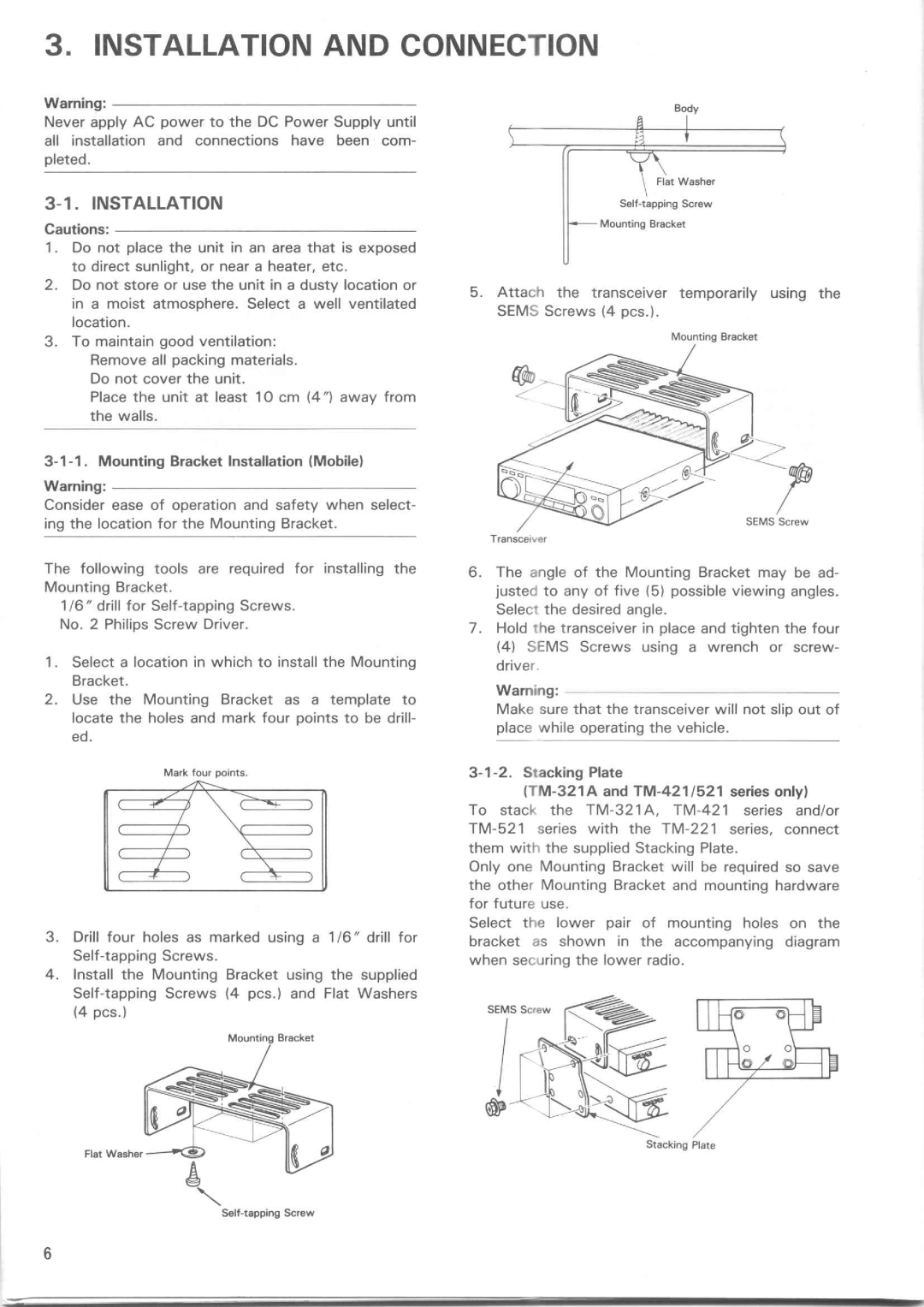 Kenwood TM-221ES, TM-221A, TM-521E, TM-321A, TM-421ES, TM-521A manual 