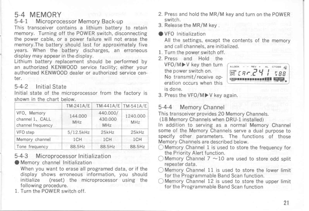 Kenwood TM-441A, TM-241E, TM-541E, TM-541A, TM-441E, TM-241A manual 