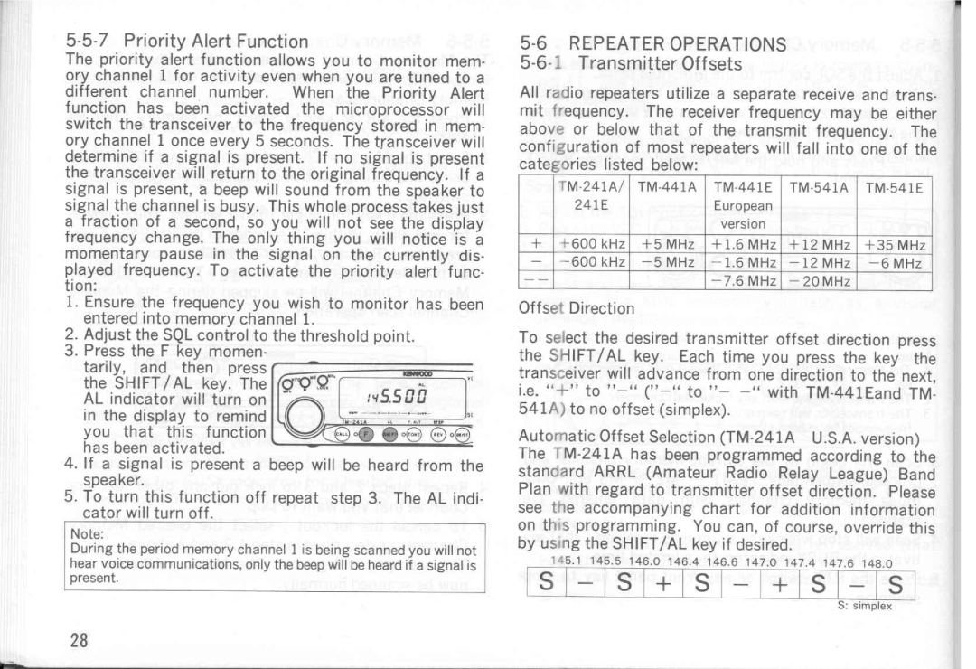 Kenwood TM-441E, TM-241E, TM-541E, TM-541A, TM-441A, TM-241A manual 