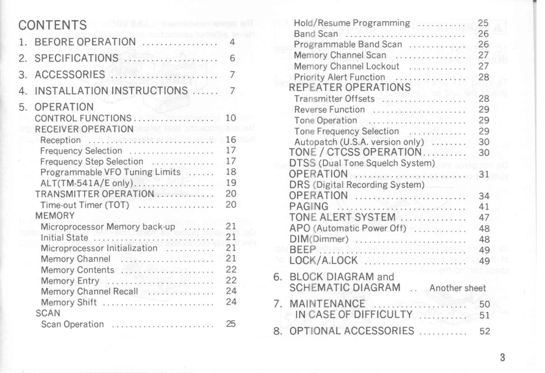 Kenwood TM-441A, TM-241E, TM-541E, TM-541A, TM-441E, TM-241A manual 