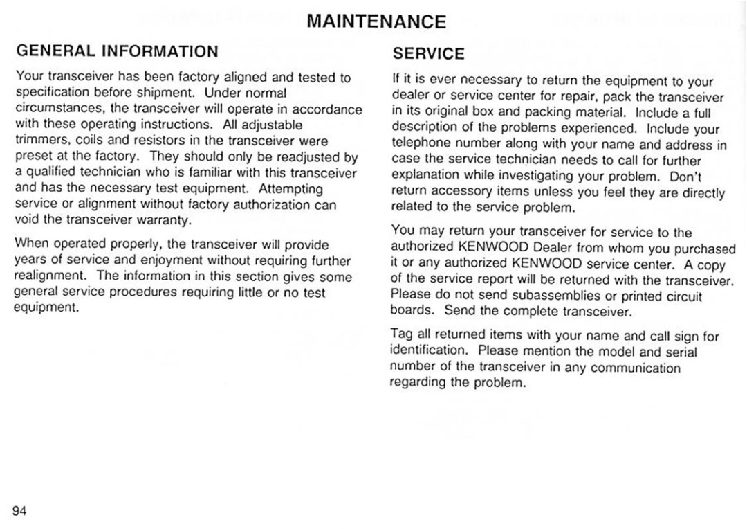 Kenwood TM451A/451E, TM-251A/251E manual 
