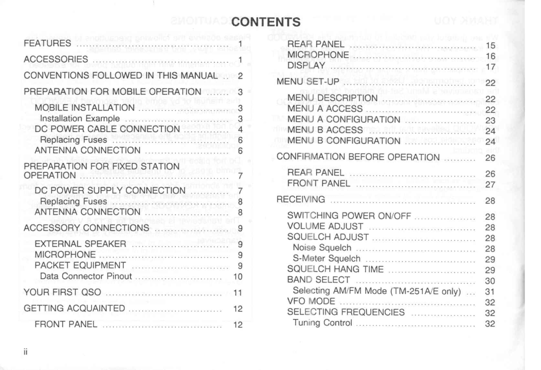 Kenwood TM-251E, TM-251A, TM-451E, TM-451A manual 