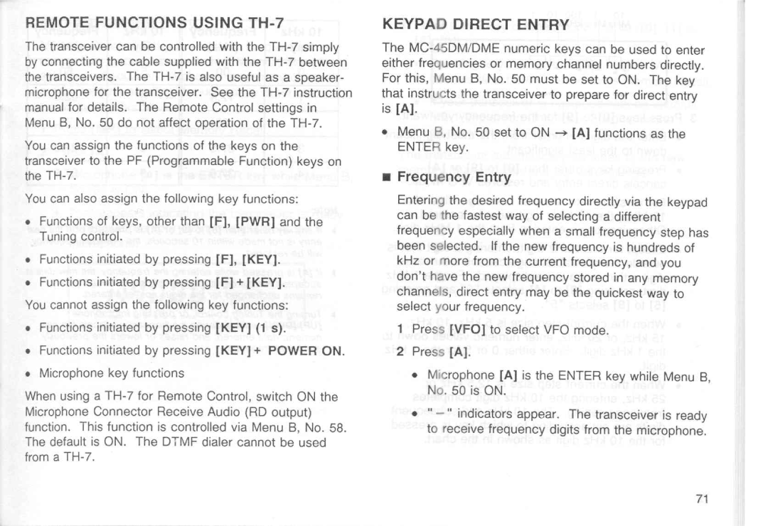 Kenwood TM-451E, TM-251E, TM-251A, TM-451A manual 