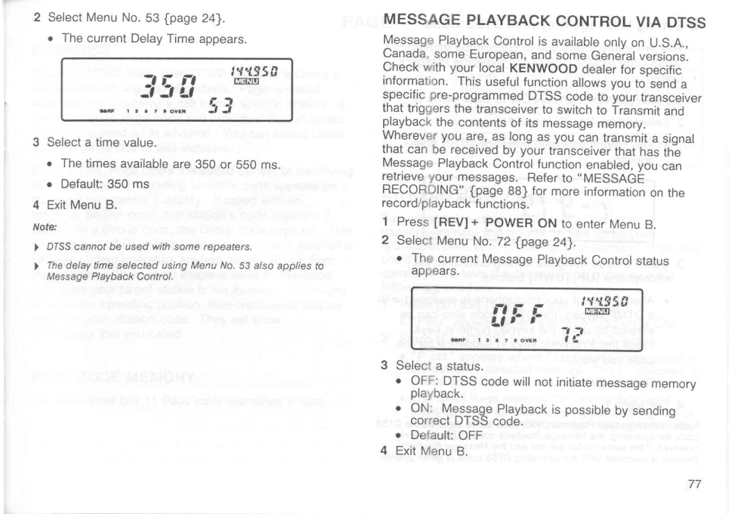 Kenwood TM-251E, TM-251A, TM-451E, TM-451A manual 