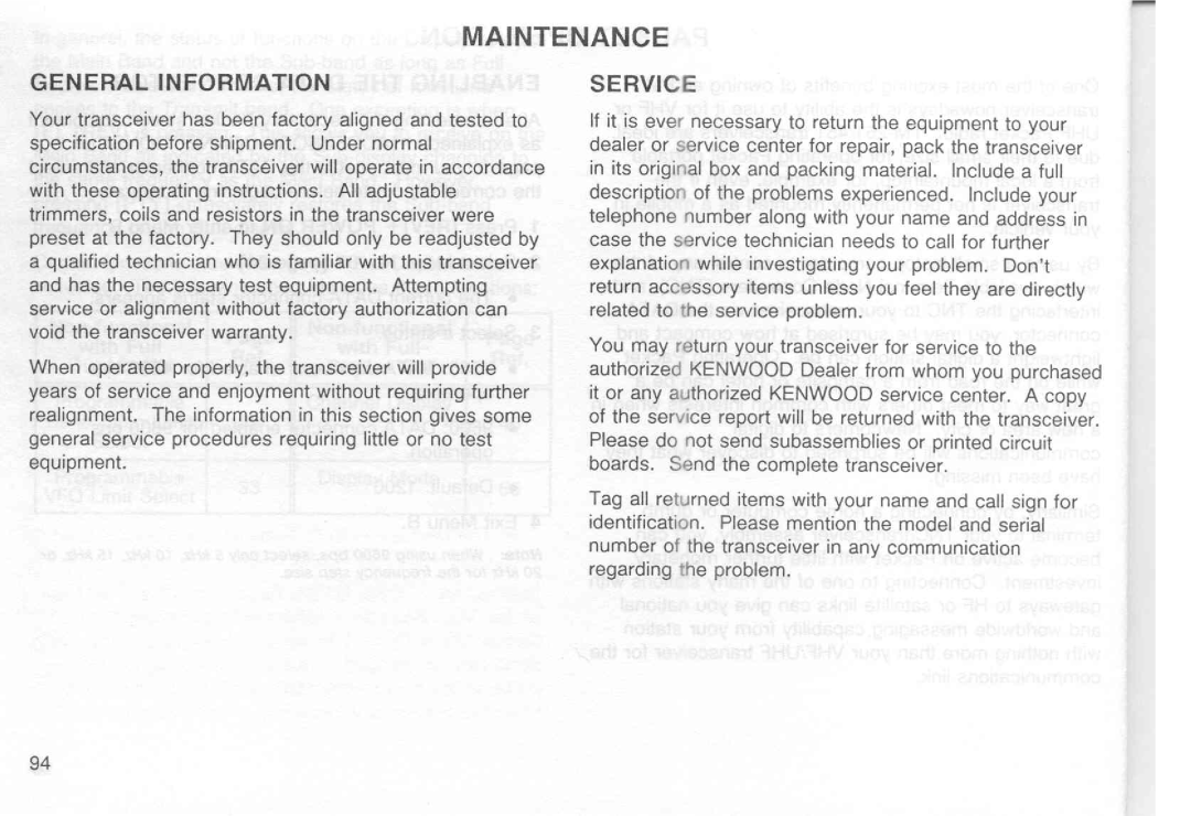 Kenwood TM-251A, TM-251E, TM-451E, TM-451A manual 